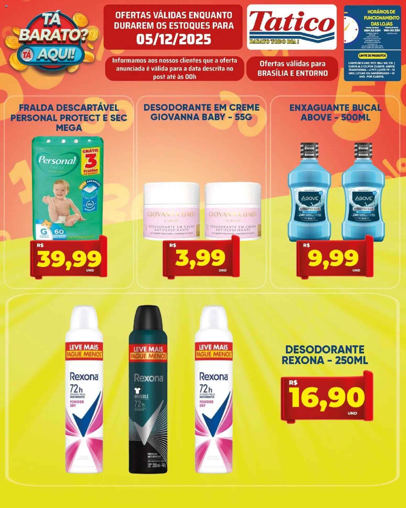 Tatico Folheto - válido de 05.12.2025 | Página: 15 | Produtos: Desodorante, Arroz, Creme, Hambúrguer