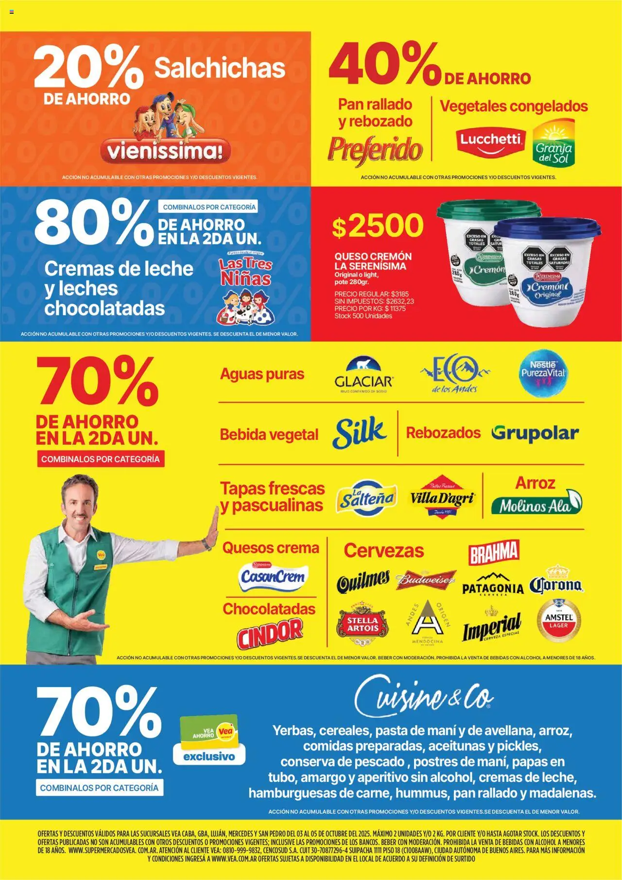 Vea - Oferta fin de semana │ válido desde el 03.10.2025 | Página: 4 | Productos: Aceitunas, Pan, Pasta, Crema