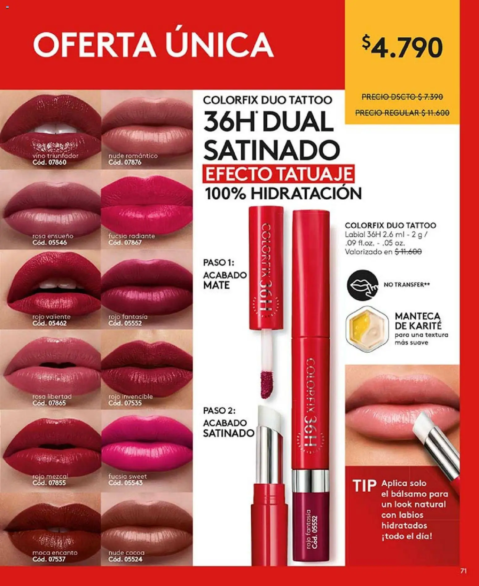 Catálogo Ésika Campaña 1 │ válido desde el 01.01.2026 | Página: 71 | Productos: Mate, Manteca, Vino, Labial