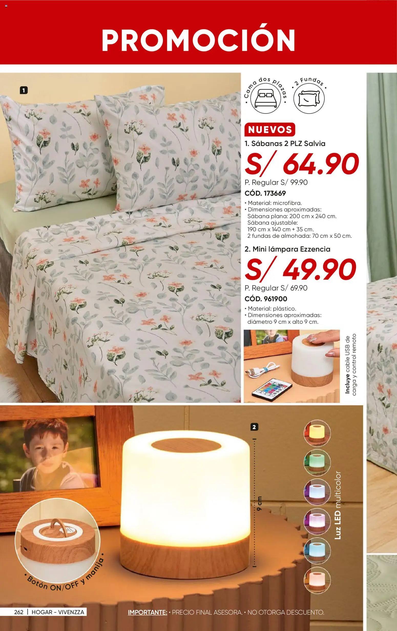 Catálogo Azzorti válido desde 09.03.2026 | Página: 264 | Productos: Almohada, Lámpara, Cable, USB