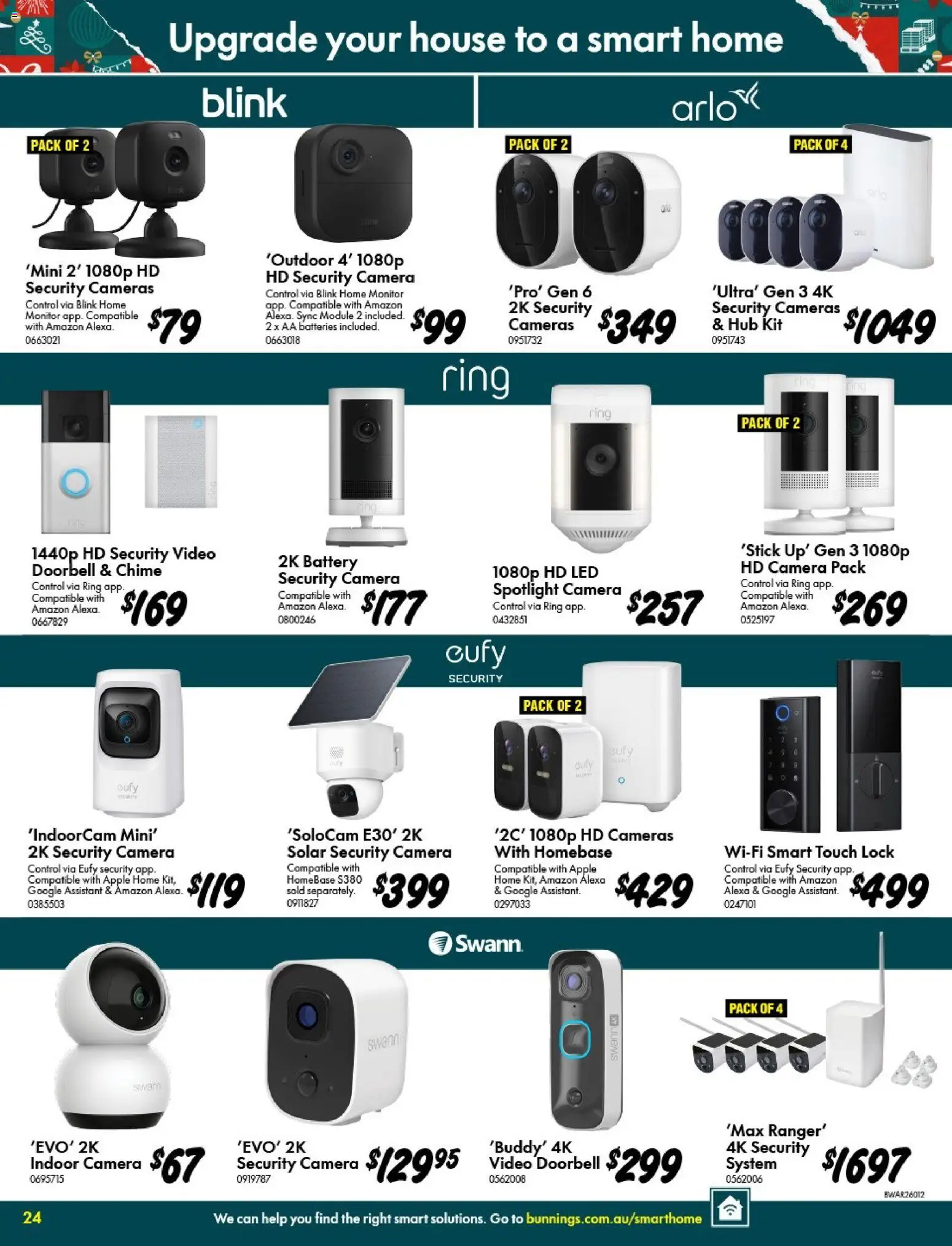 Bunnings Warehouse catalogue - valid from 05.11.2025 | Page: 24 | Products: Battery, Doorbell, Monitor, Camera