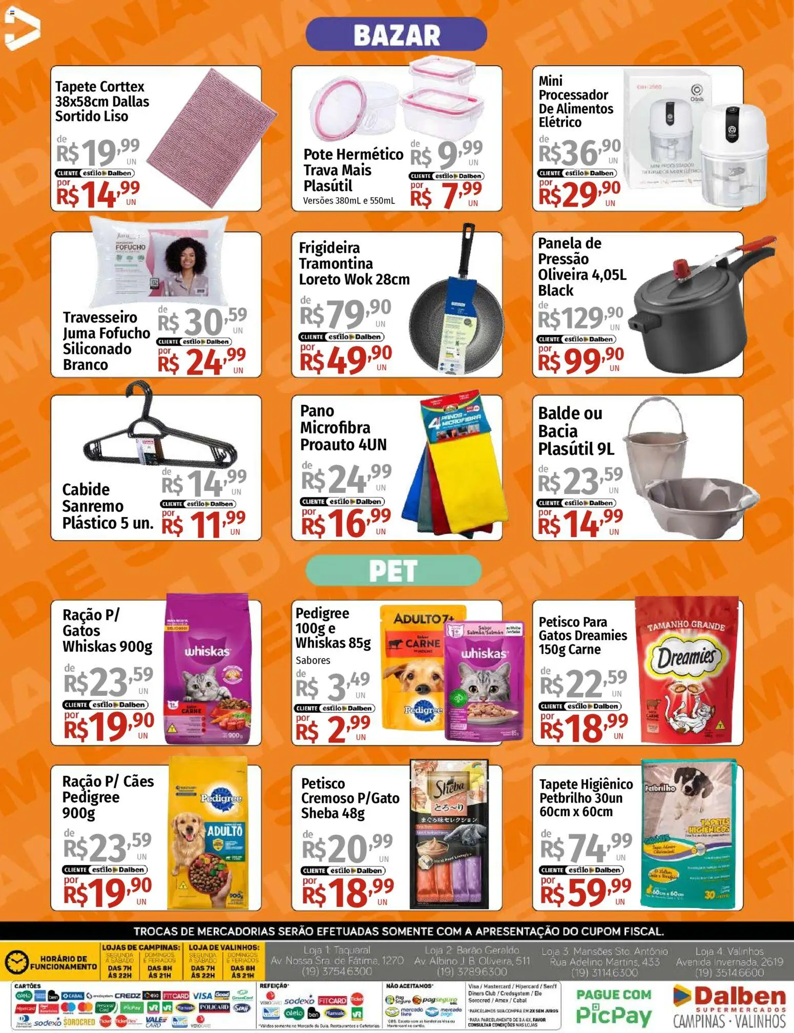 Supermercado Dalben Folheto - válido de 09.01.2026 | Página: 15 | Produtos: Processador, Cabide, Tapete higiênico, Carne