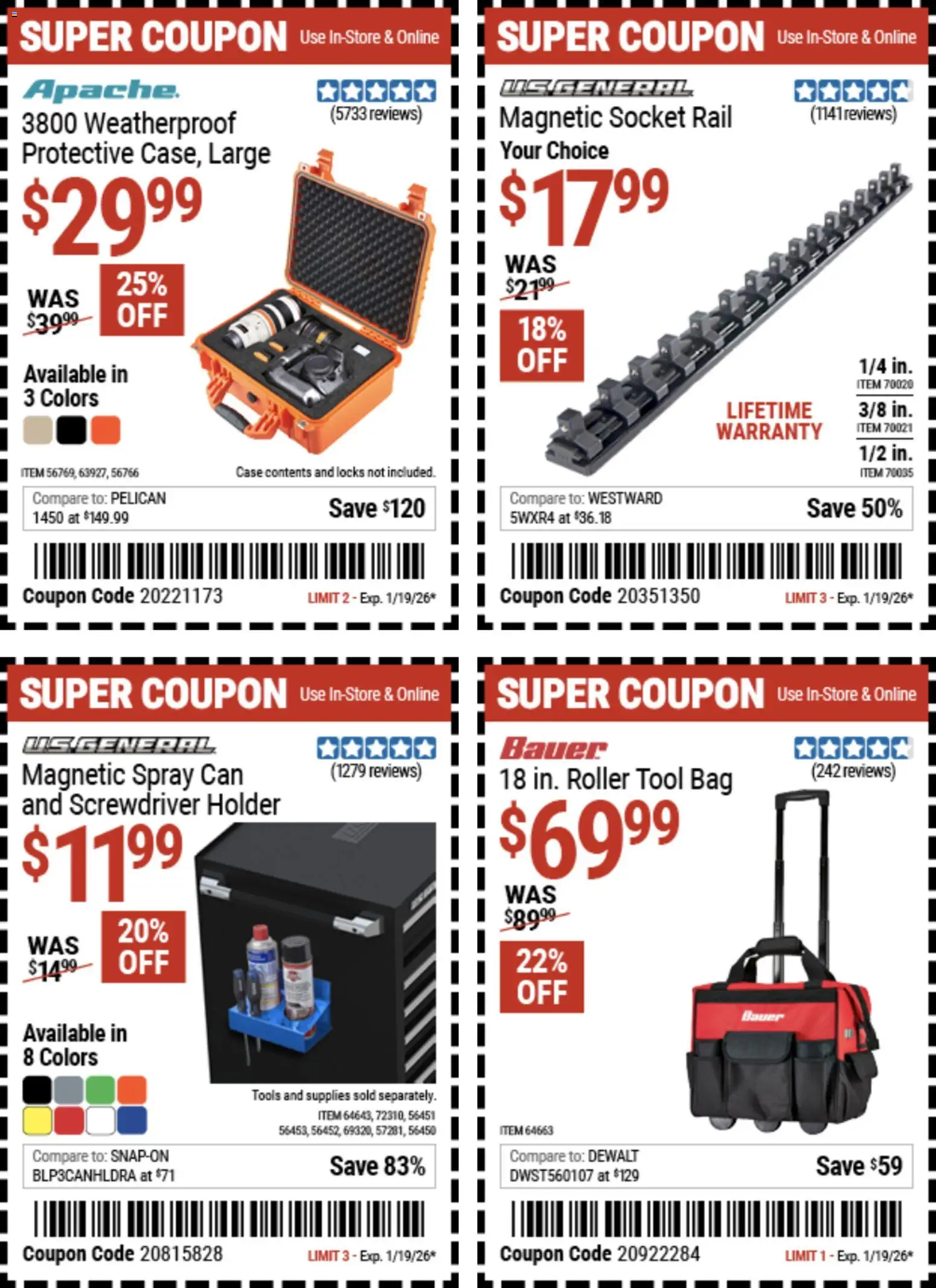 Harbor Freight Weekly Ad - valid from 29.12.2025 | Page: 15 | Products: Socket, Screwdriver, Case, Bag