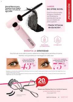 Vista previa de Mascara para Pestañas Great Heights Mary Kay a Prueba de Agua, Fórmula a prueba de agua y resistente a la humedad te permite disfrutar de tus actividades sin preocupación., nuevo folleto de la tienda, válido en México a partir del 01.09.2025 | Página: 23