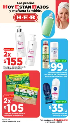 Vista previa de H-E-B folleto, nuevo folleto de la tienda, válido en México a partir del 10.04.2026 | Página: 8 | Productos: Aceite, Aguacate, Body, Jabón