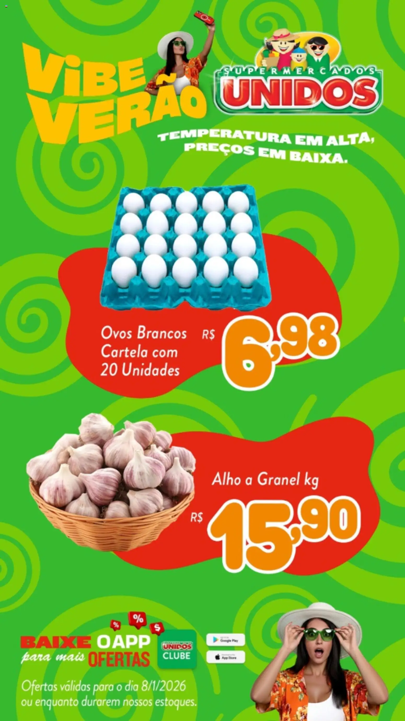 Supermercados Unidos Folheto - válido de 08.01.2026 | Página: 1 | Produtos: Alho, Ovos