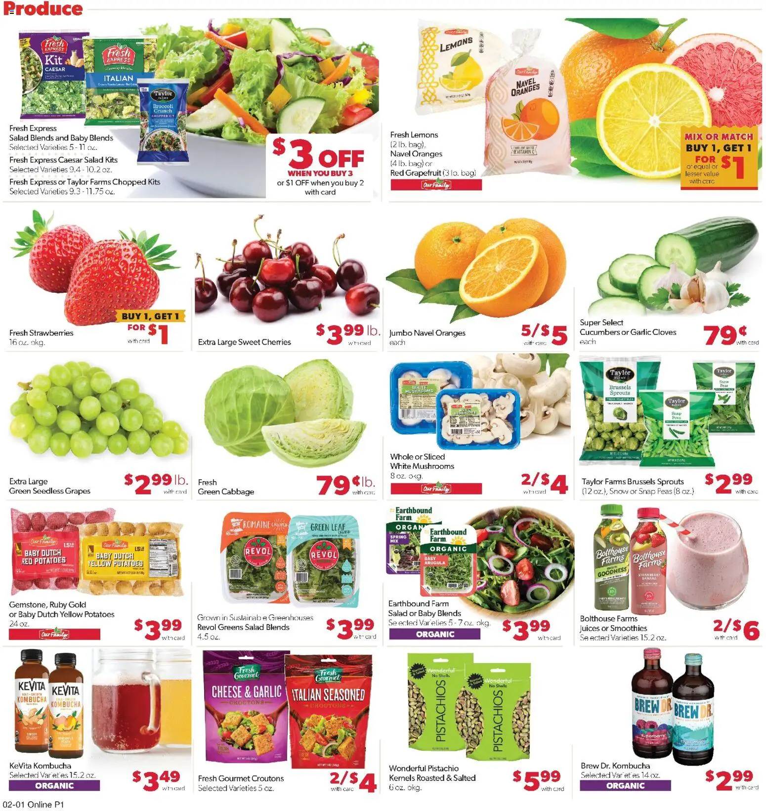 Family Fare Weekly Ad - valid from 01.02.2026 | Page: 6 | Products: Broccoli, Cherries, Cheese, Bag