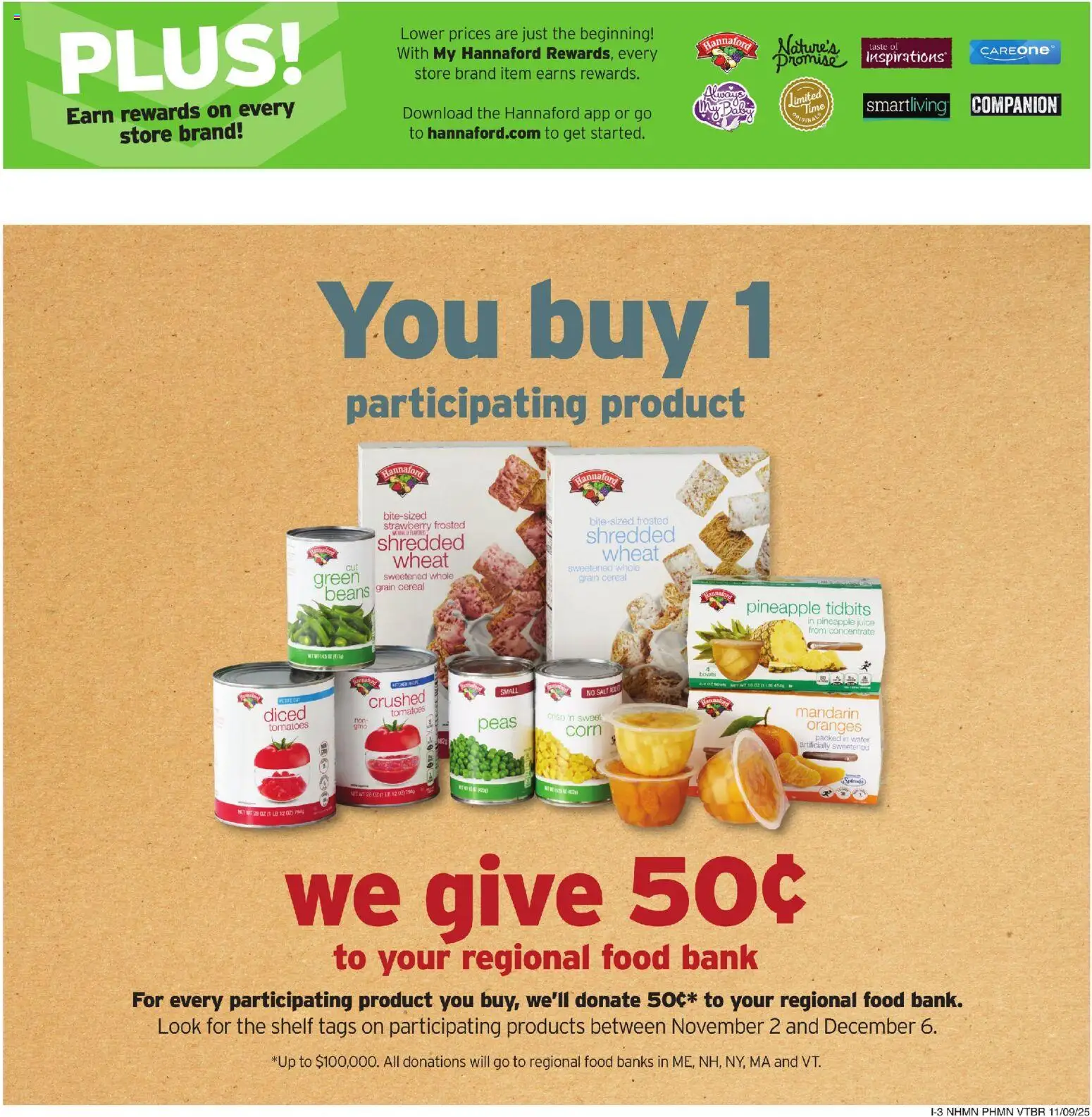Hannaford Weekly Ad - valid from 09.11.2025 | Page: 11 | Products: Corn, Oranges, Pineapple, Salt