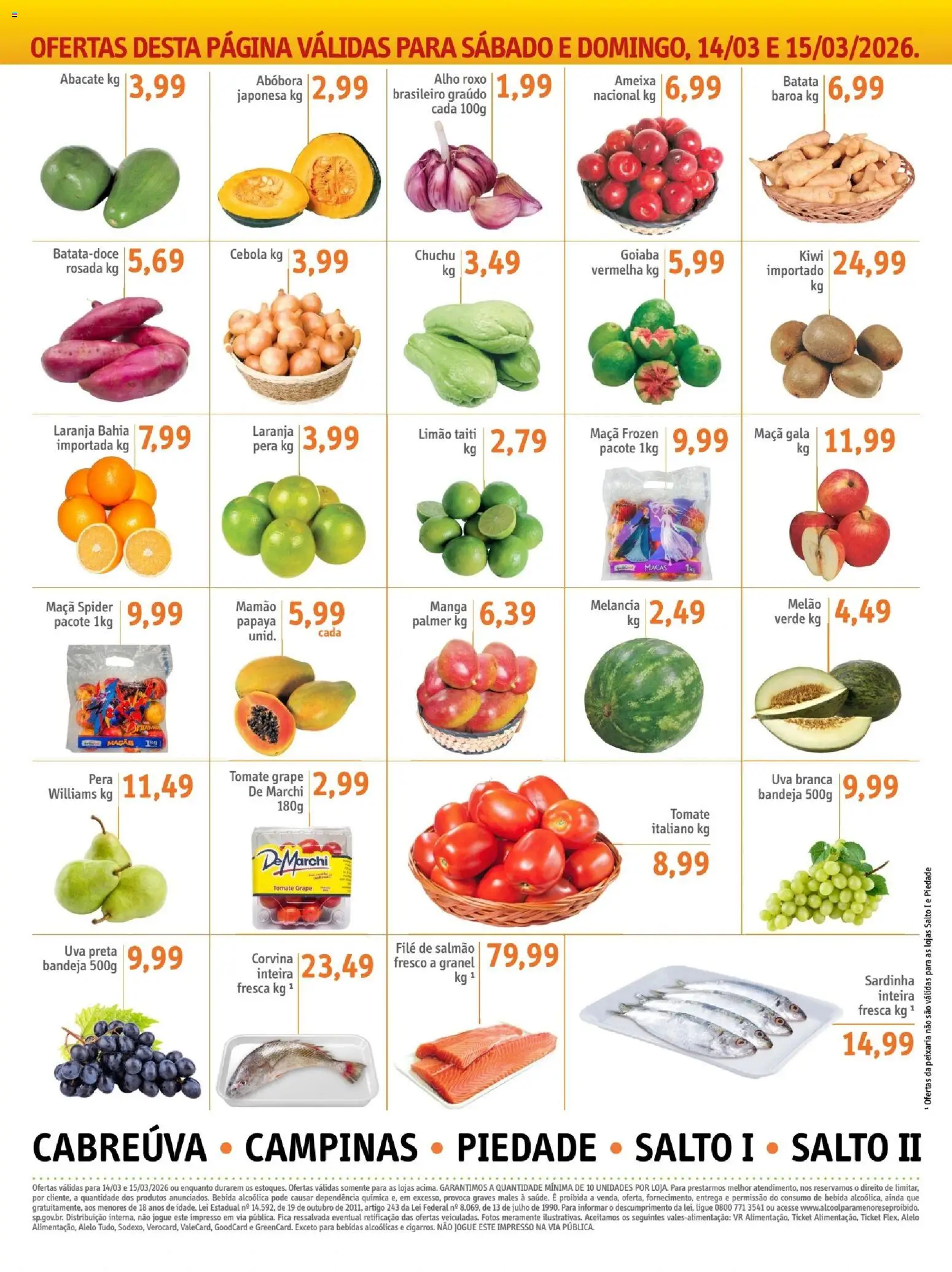 Sonda Folheto - válido de 13.03.2026 | Página: 7 | Produtos: Chuchu, Cebola, Kiwi, Mamão