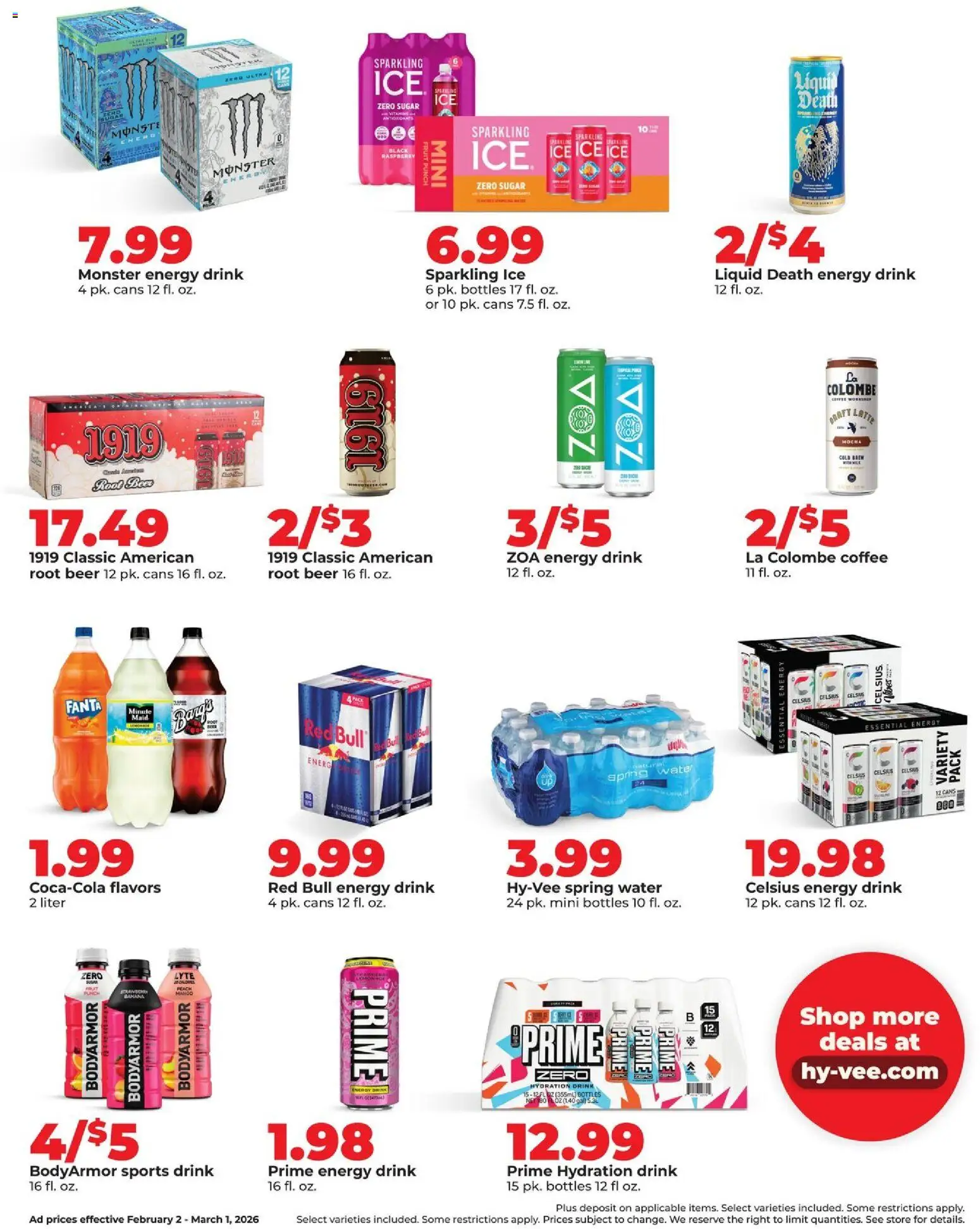 HyVee Deals Good All Month Long  - valid from 02.02.2026 | Page: 10 | Products: Beer, Water, Sugar, Raspberry