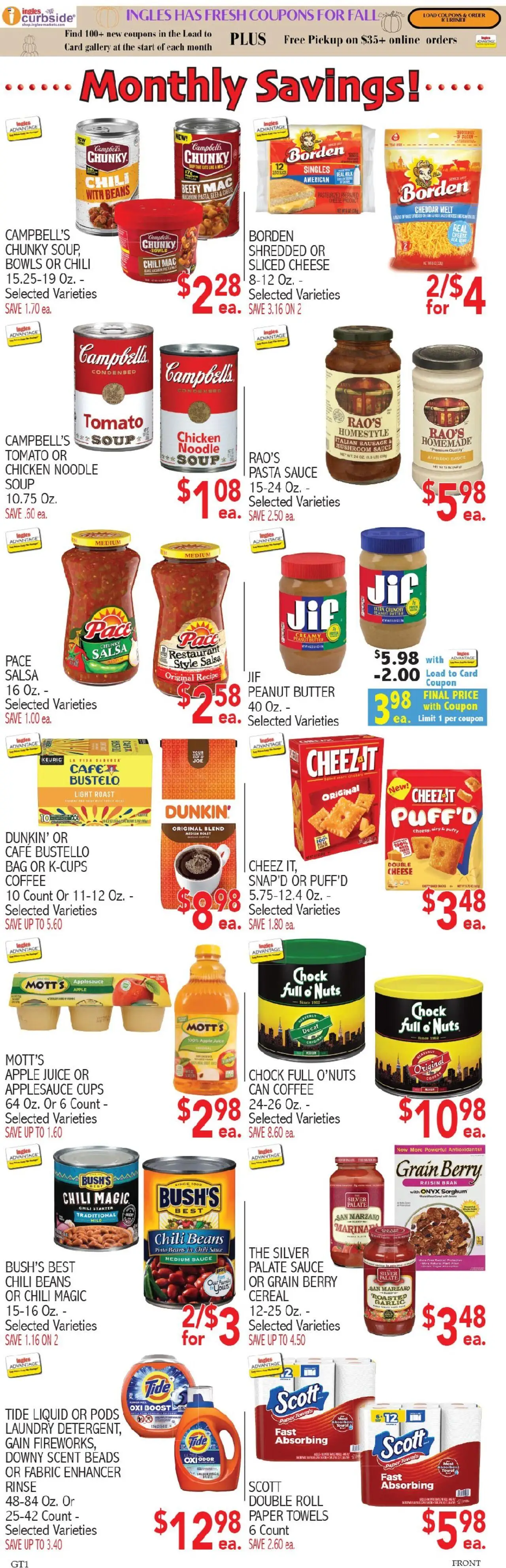 Ingles Weekly Ad - valid from 08.10.2025 | Page: 8 | Products: Coffee, Juice, Nuts, Starter