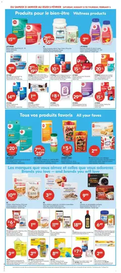 Preview of PC PLEINES DE Coustilles/Potato Chips (200 g, oulor Mais soufflé prêt à manger Ready-To-Eat Popcorn (220-250 g) Produits sélectionnés/Selected Types from shop Pharmaprix valid from 30.01.2026 | Page: 15