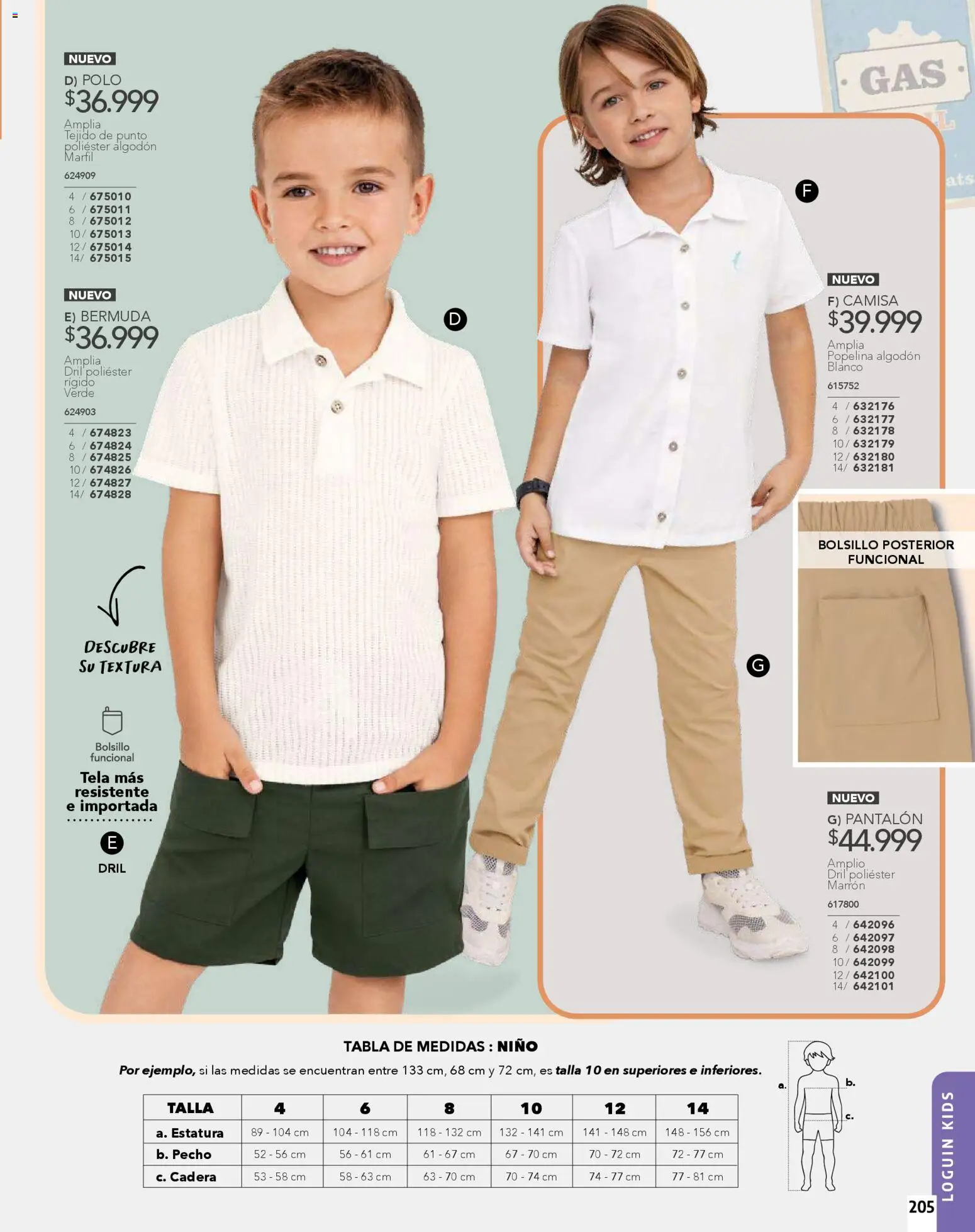 Pacifika revista - valida desde el 01.01.2026 | Página: 205 | Productos: Algodón, Bermuda, Camisa