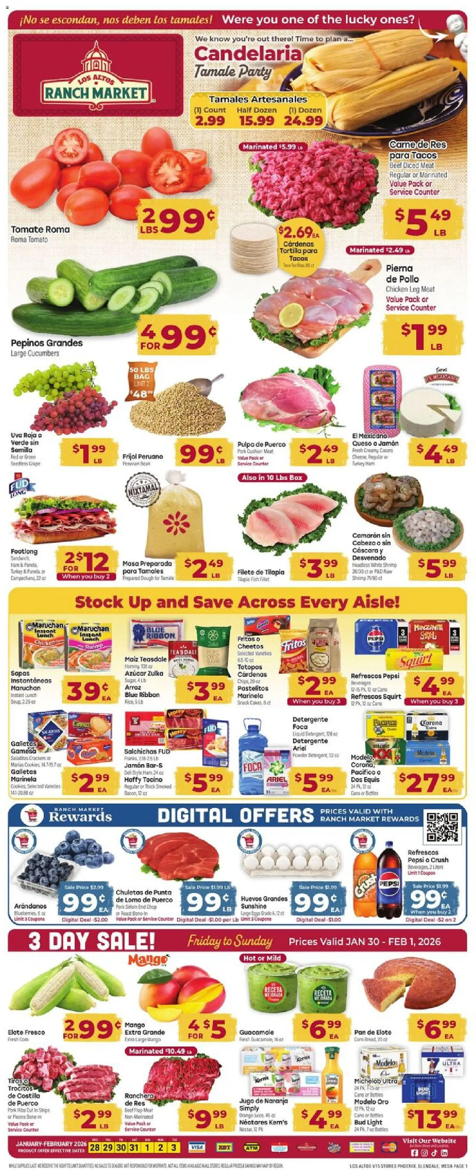 Cardenas Weekly Ad - AZ - valid from 28.01.2026 | Page: 1 | Products: Powder, Ham, Pork, Cucumbers
