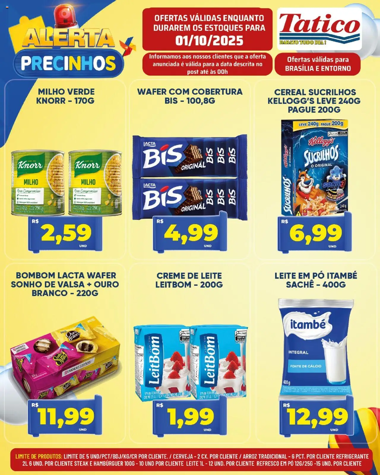 Tatico Folheto - válido de 02.10.2025 | Página: 30 | Produtos: Milho verde, Arroz, Hambúrguer, Bombom