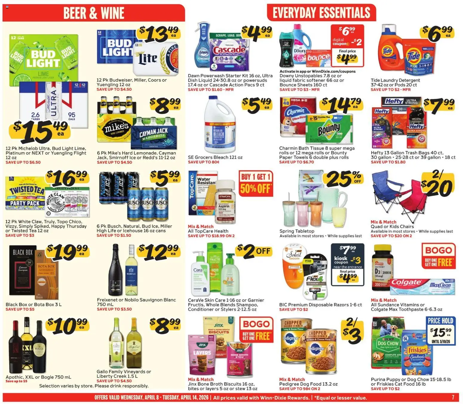 Winn Dixie Weekly Ad - valid from 08.04.2026 | Page: 7 | Products: Bath, Conditioner, Tea, Fabric softener