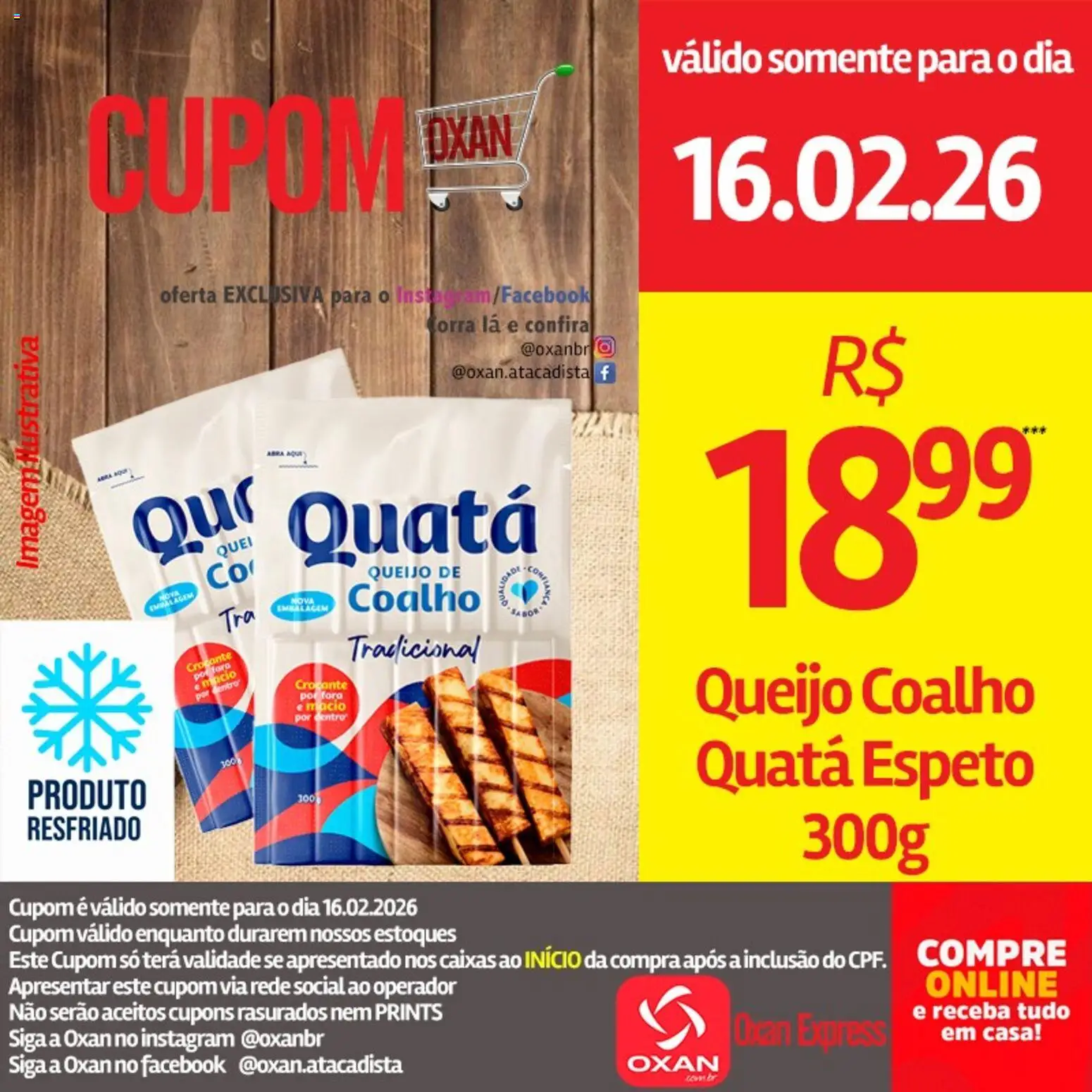 Oxan Atacadista Folheto - válido de 16.02.2026 | Página: 6 | Produtos: Queijo, Queijo coalho