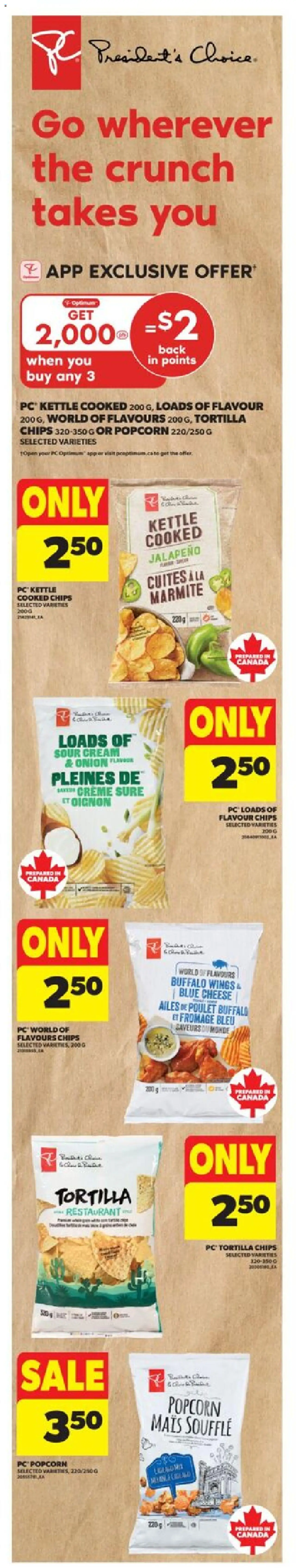 Real Canadian Superstore flyer valid from 25.09.2025 | Page: 2 | Products: Sour cream, Chips, PC, Kettle