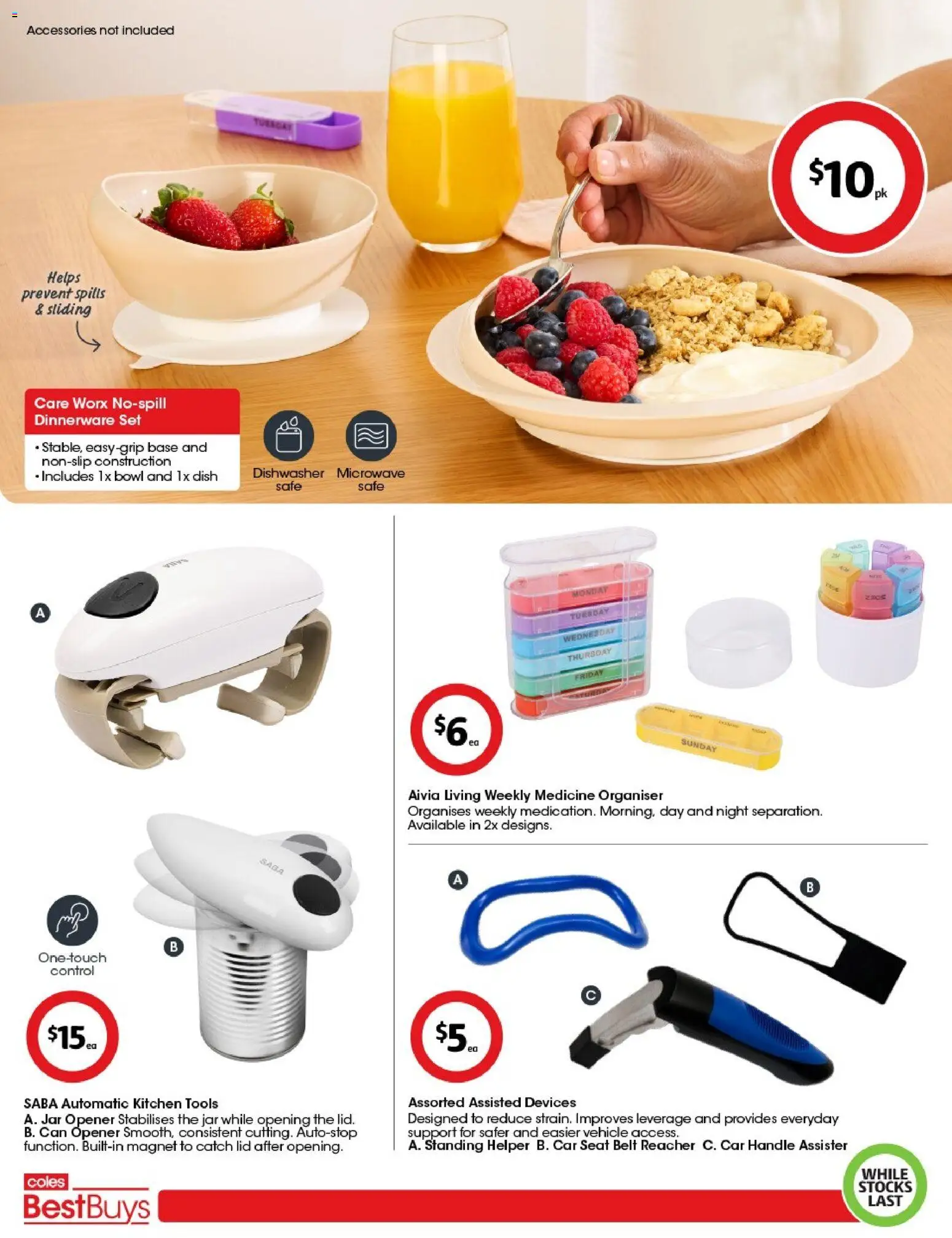 Coles catalogue - valid from 24.04.2026 | Page: 7 | Products: Accessories, Safe, Microwave, Tools
