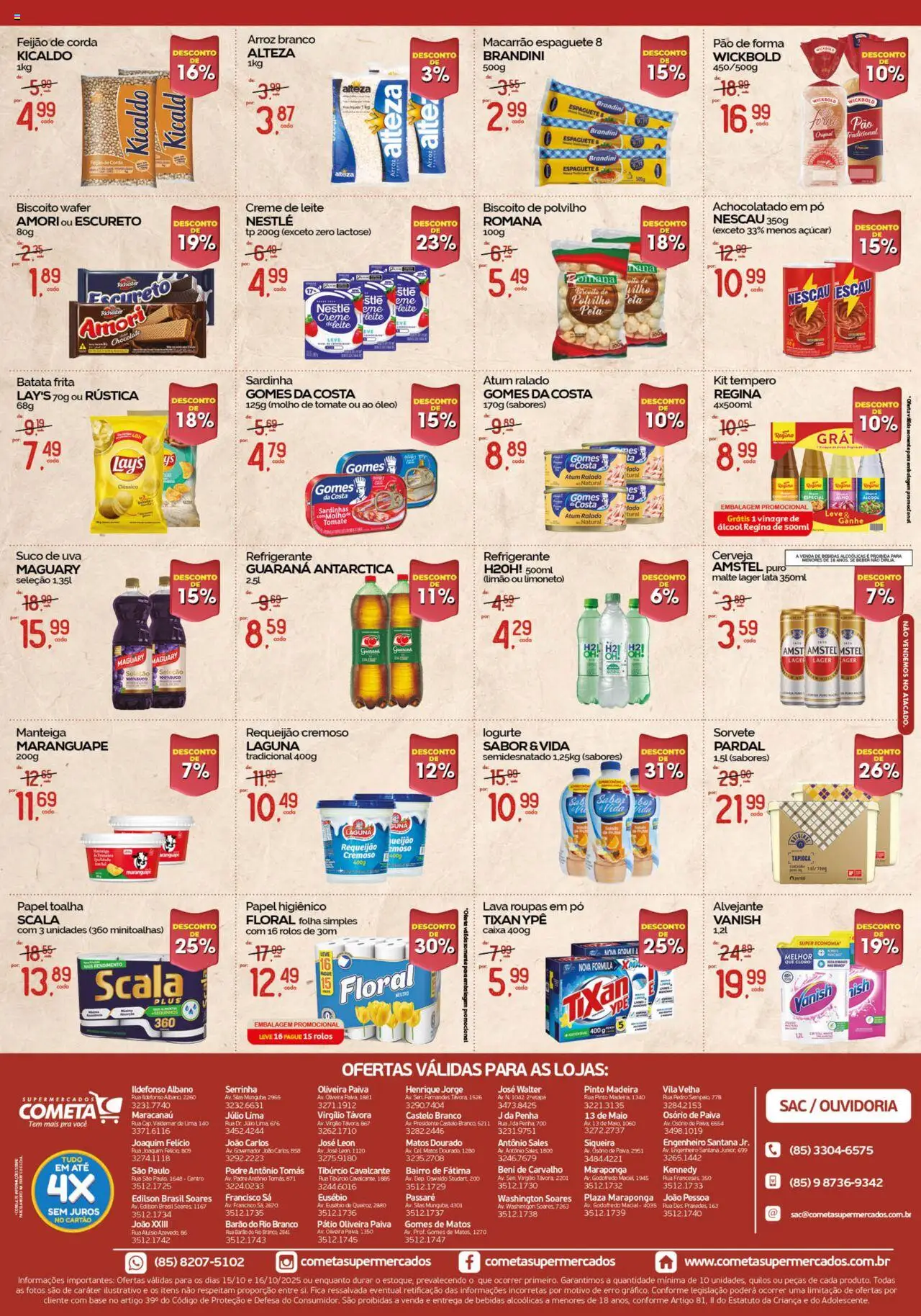 Cometa Supermercados Folheto - válido de 15.10.2025 | Página: 2 | Produtos: Pó, Cloro, Maiô, Leite