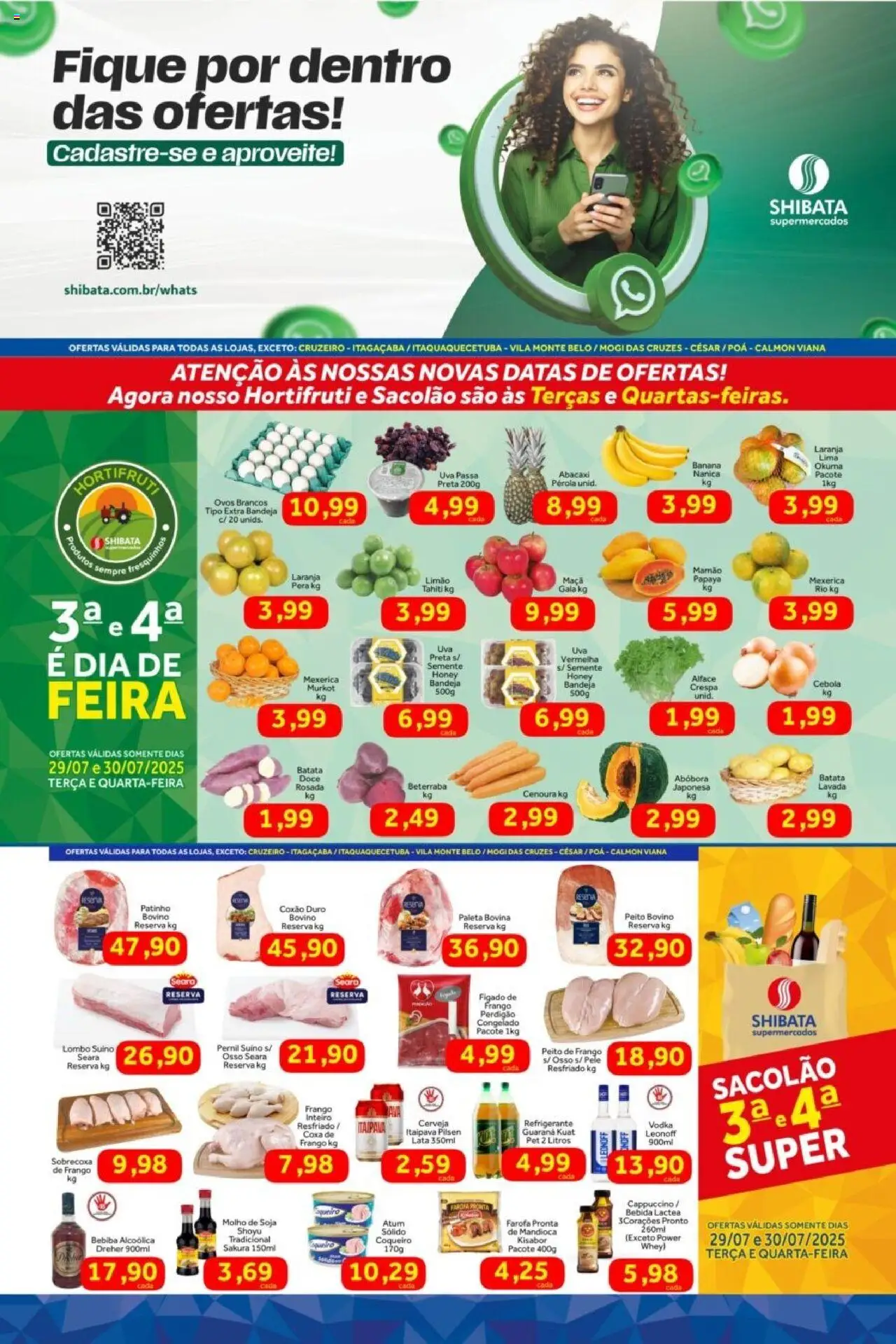 Shibata Folheto - válido de 29.07.2025 | Página: 1 | Produtos: Alface, Frango, Atum, Peito de frango