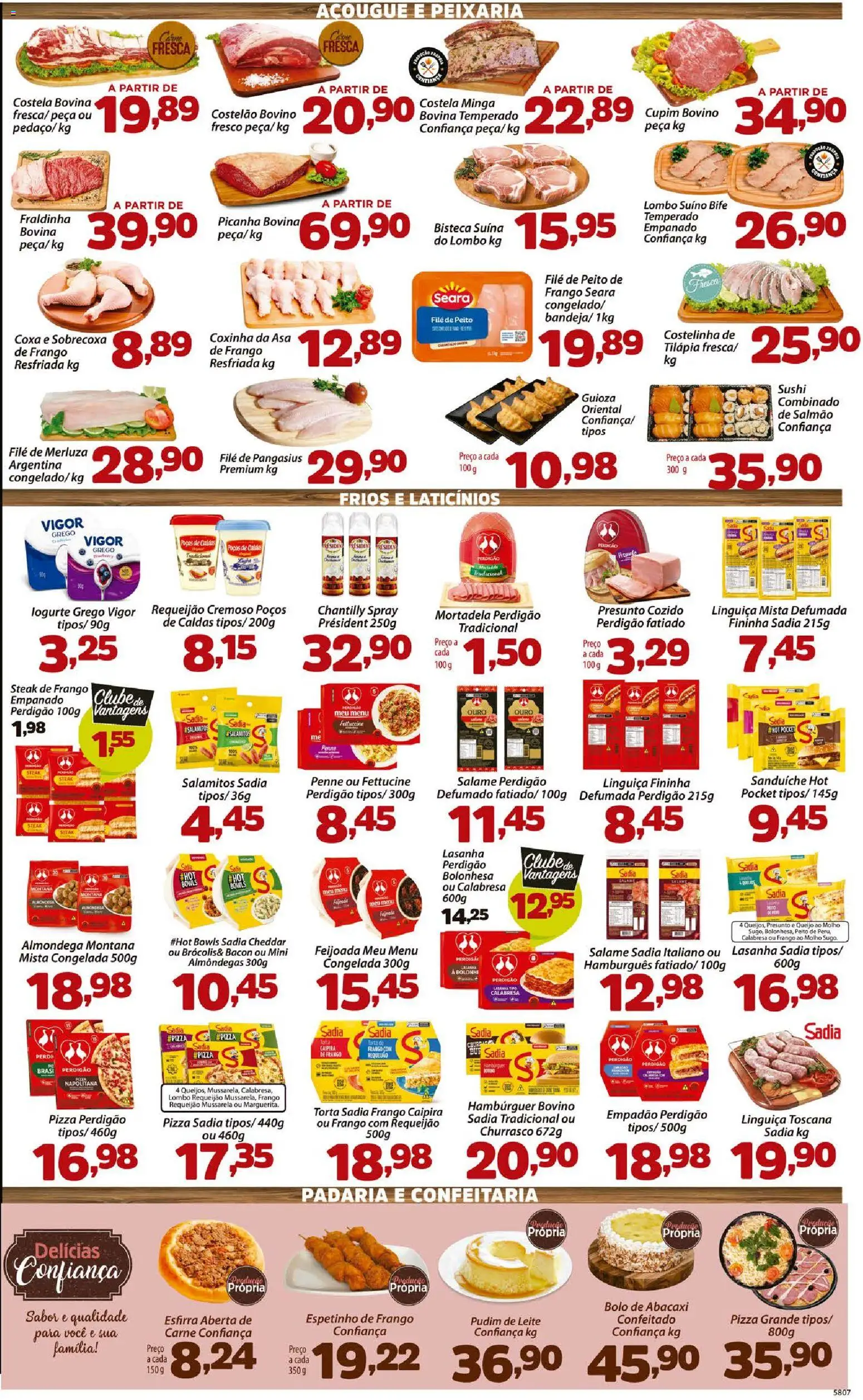 Confiança Folheto - válido de 23.01.2026 | Página: 3 | Produtos: Lombo, Pizza, Hambúrguer, Lasanha