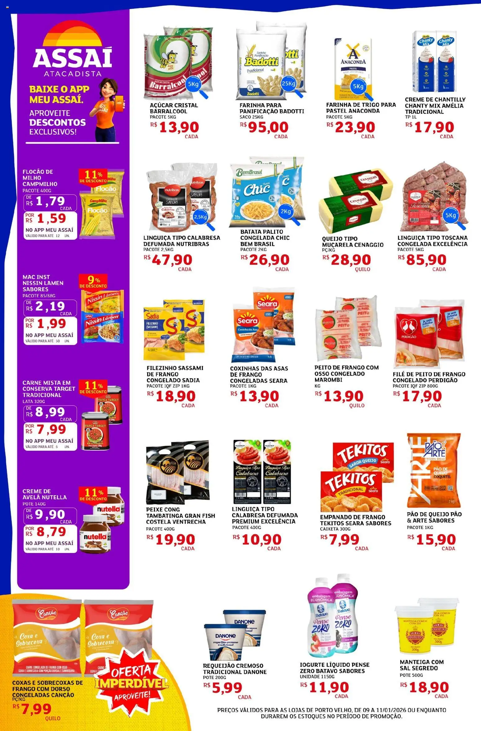 Assaí Atacadista Folheto - válido de 09.01.2026 | Página: 2 | Produtos: Açúcar, Batata, Pão de queijo, Avelã