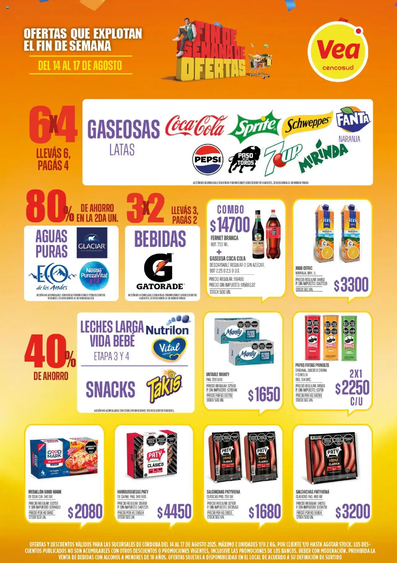 Vea - Ofertas | Córdoba │ válido desde el 14.08.2025 | Página: 5 | Productos: Cebolla, Gaseosa, Queso, Papas fritas