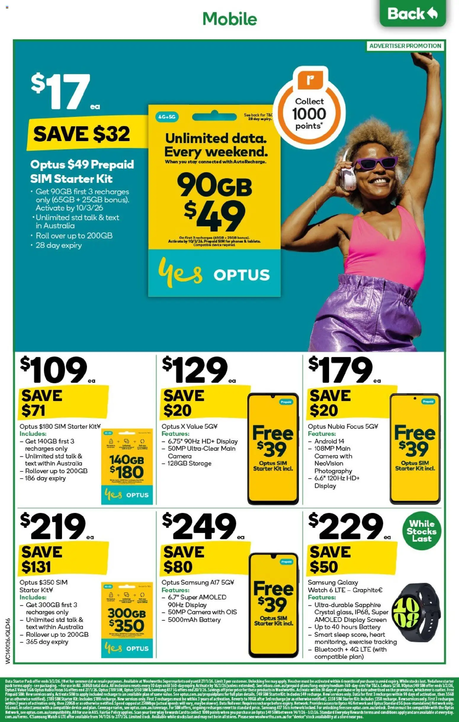 Woolworths catalogue - valid from 14.01.2026 | Page: 46 | Products: Battery, Camera, Screen, Mobile