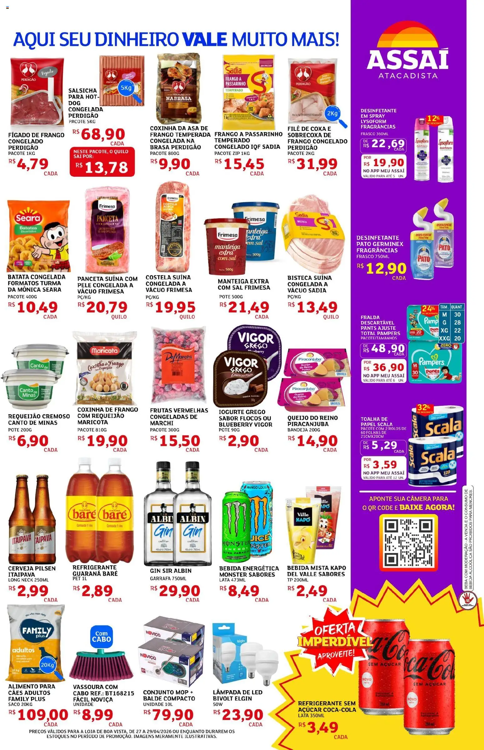 Assaí Atacadista Folheto - válido de 27.04.2026 | Página: 3 | Produtos: Mop, Salsicha, Bandeja, Iogurte grego