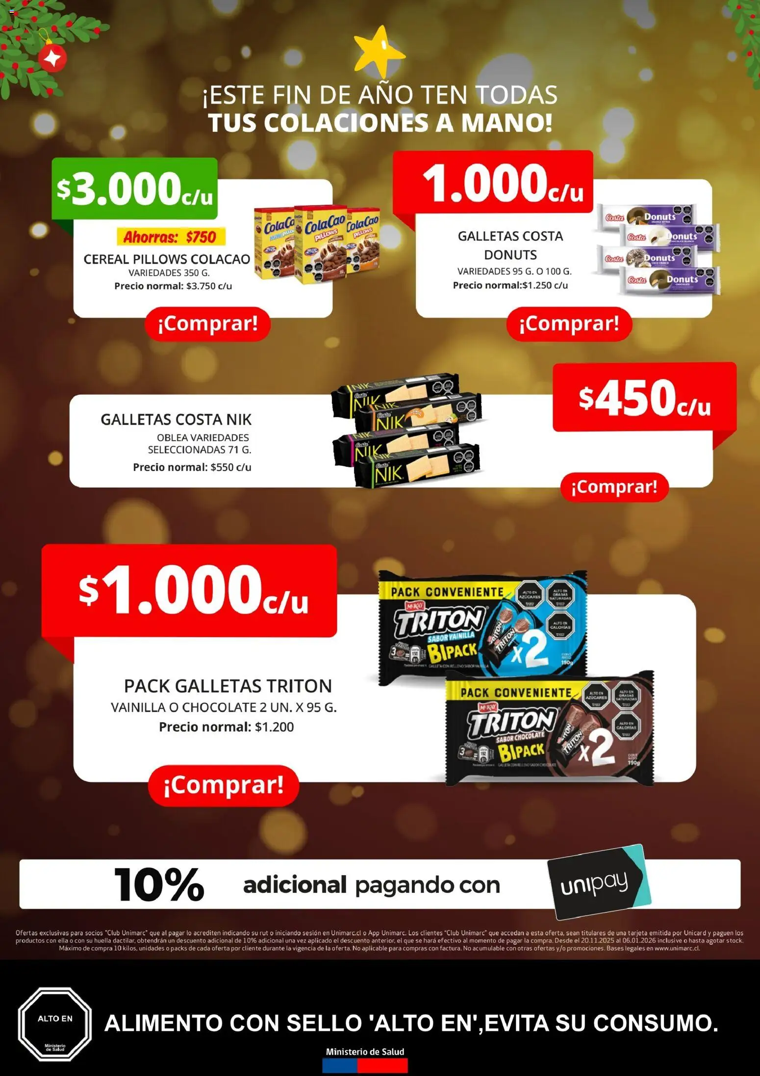 Unimarc Ofertas │ válido desde el 20.11.2025 | Página: 4 | Productos: Chocolate, Galletas