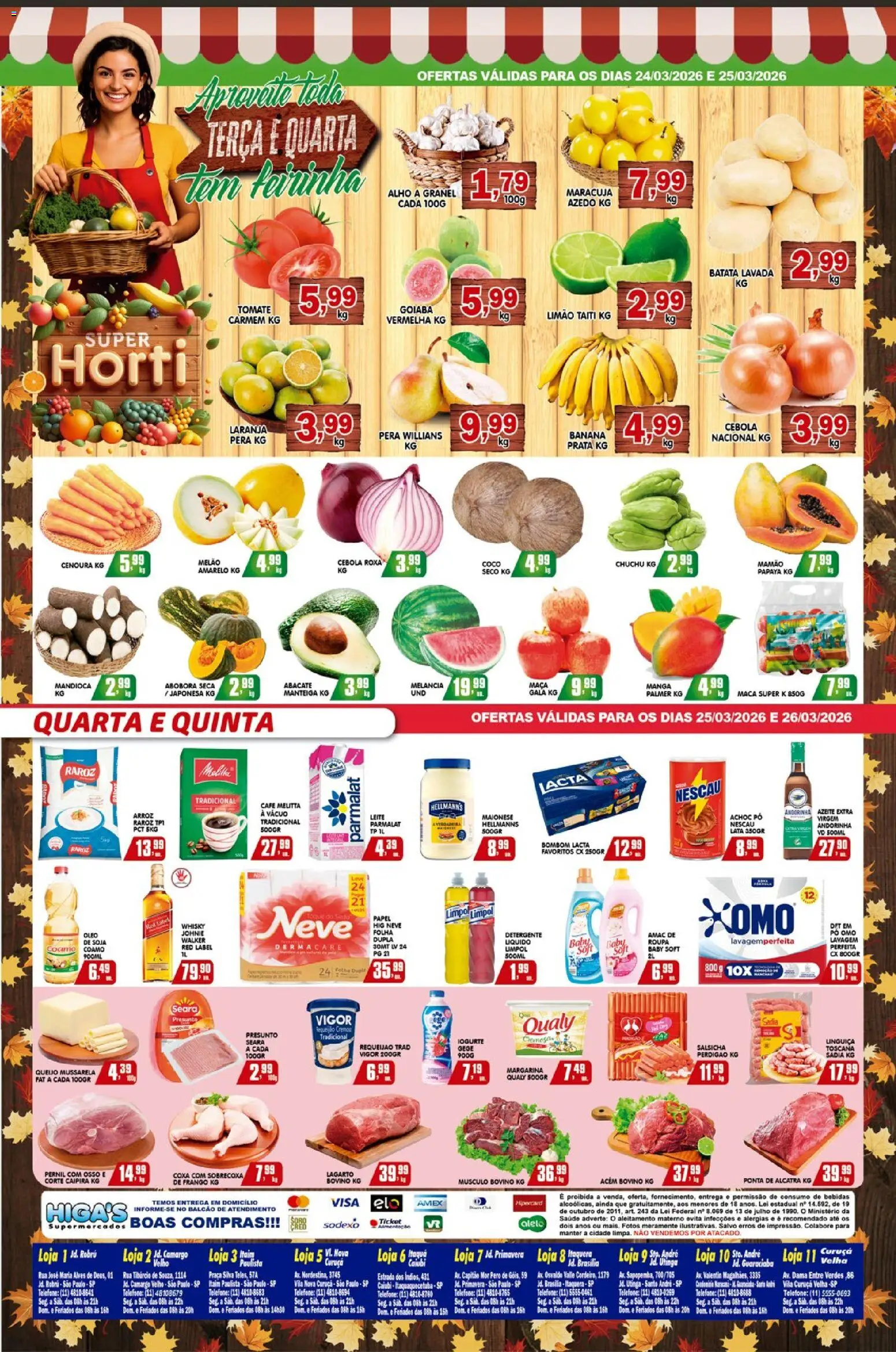 Higa's Supermercado Folheto - válido de 25.03.2026 | Página: 4 | Produtos: Chuchu, Café, Batata, Frango