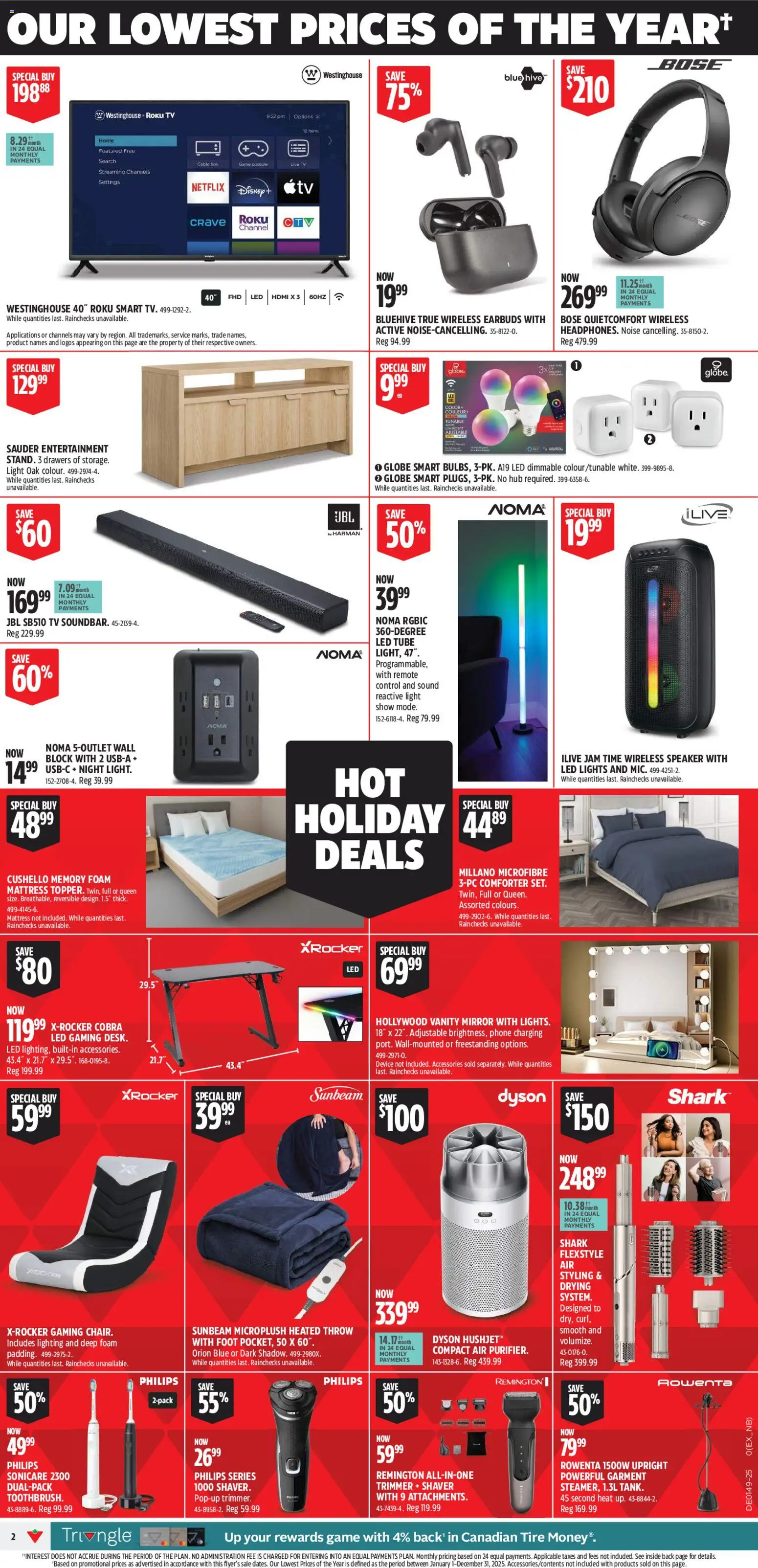 Canadian Tire flyer valid from 27.11.2025 | Page: 2 | Products: Shaver, Mattress, Box, Mirror