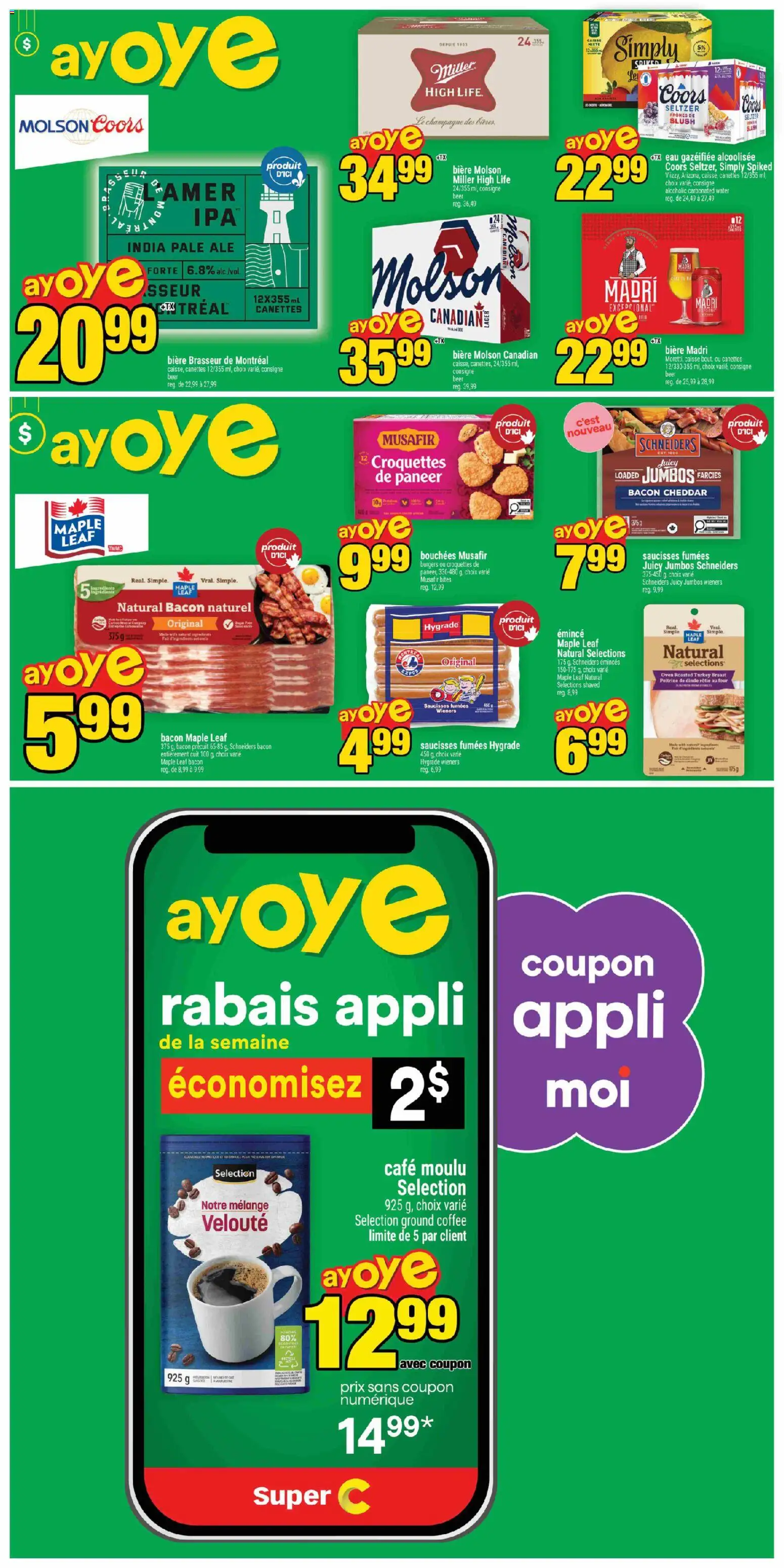 Super C flyer valid from 23.04.2026 | Page: 5 | Products: Turkey, Oven, Coffee, Beer