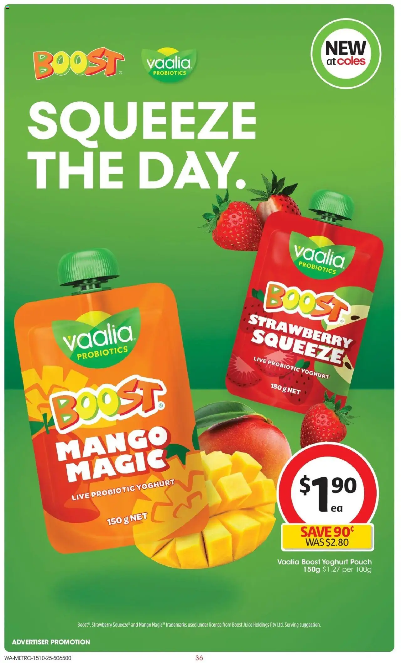 Coles catalogue - valid from 15.10.2025 | Page: 36 | Products: Yoghurt, Juice, Mango