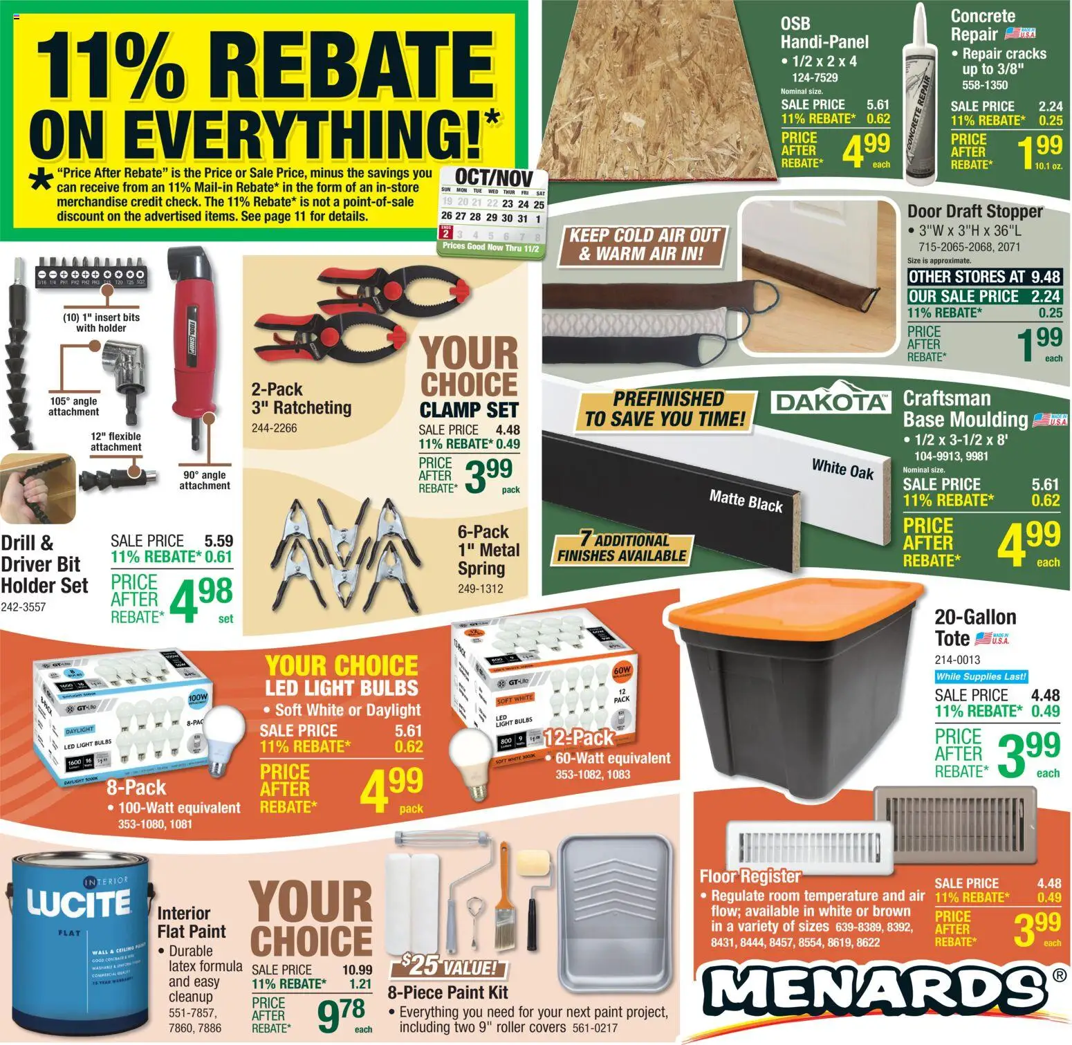 Menards Weekly Ad - valid from 22.10.2025 | Page: 1 | Products: Clamp