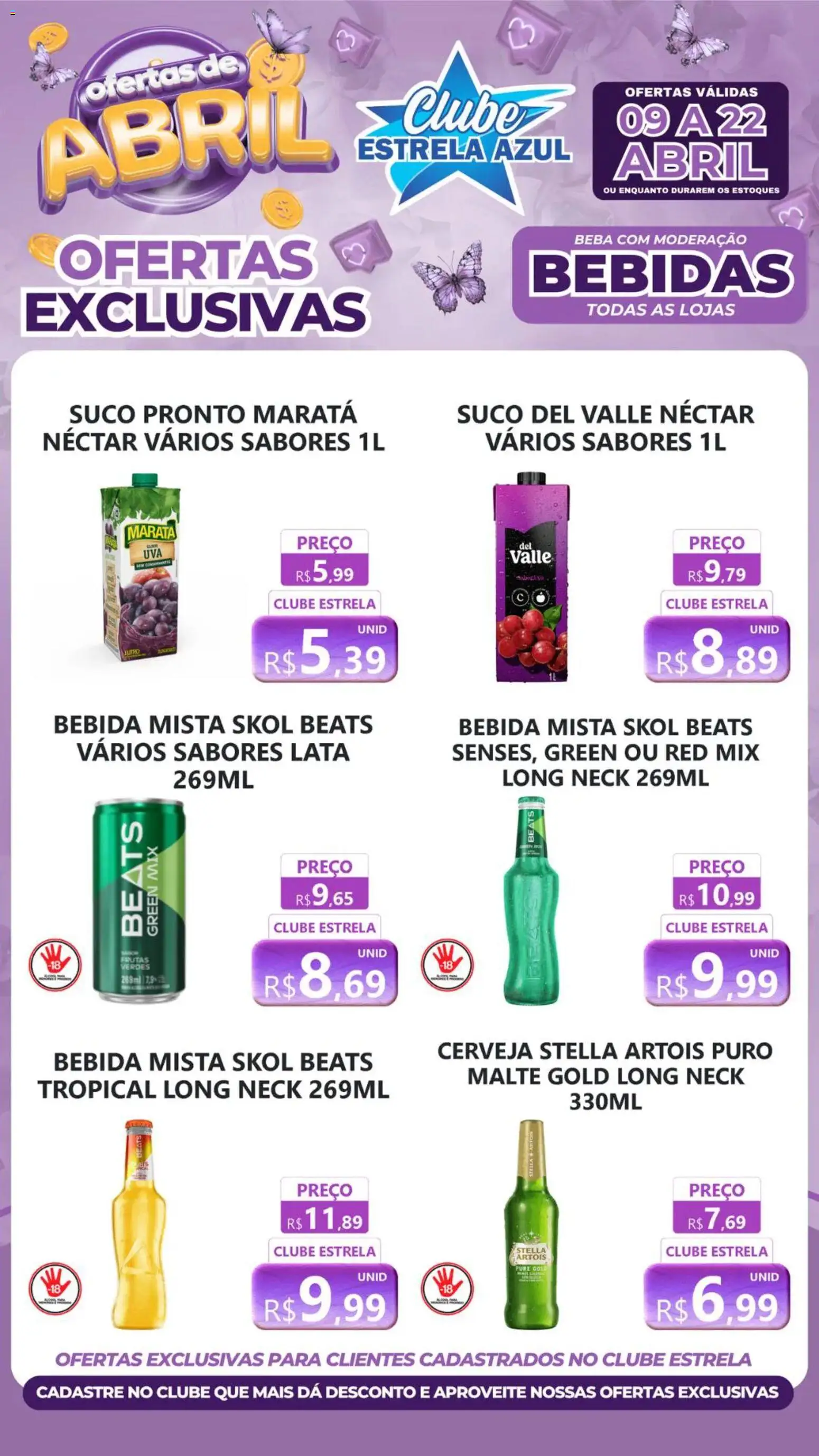 Estrela Azul Folheto - válido de 09.04.2026 | Página: 1 | Produtos: Suco, Cerveja, Bebida