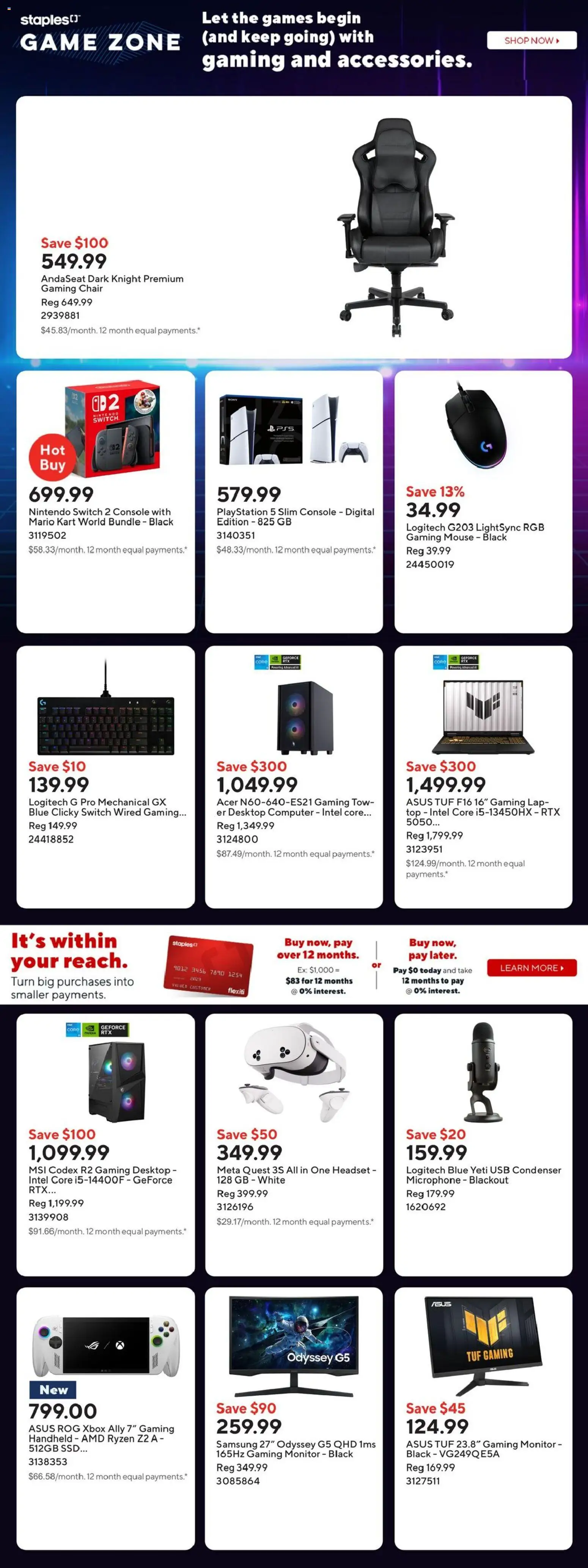Staples flyer valid from 30.01.2026 | Page: 10 | Products: Computer, Mouse, Playstation, Microphone