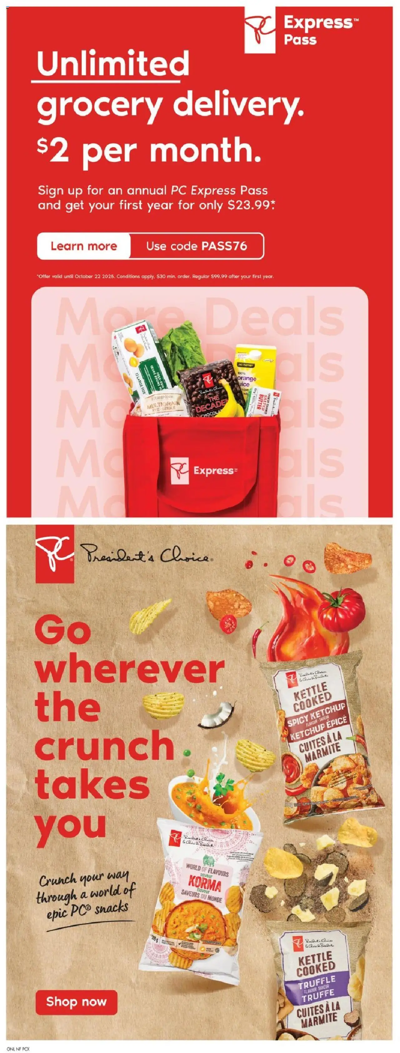 No Frills flyer valid from 02.10.2025 | Page: 20 | Products: Chips, Ketchup, PC, Kettle