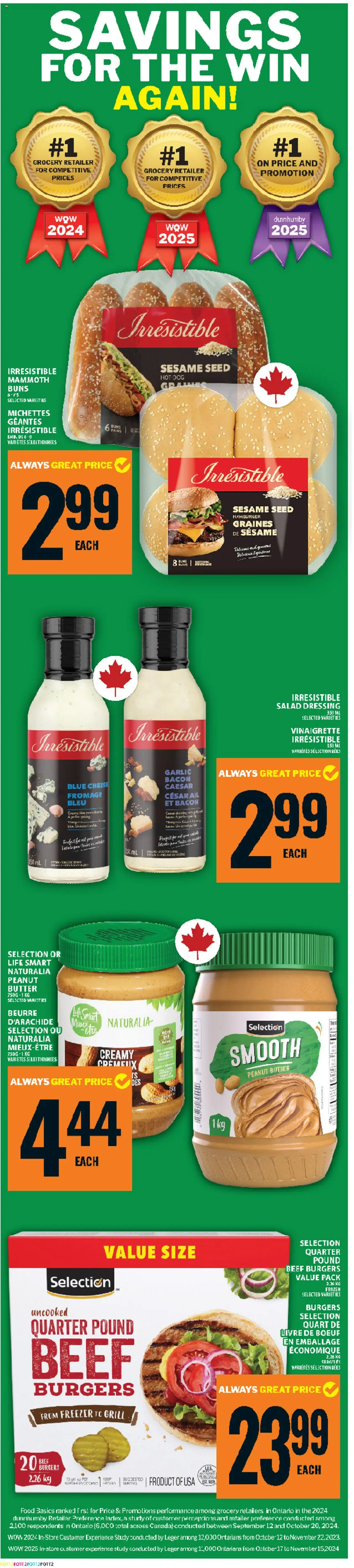 Food Basics flyer valid from 21.08.2025 | Page: 3 | Products: Beef, Freezer, Butter, Cheese
