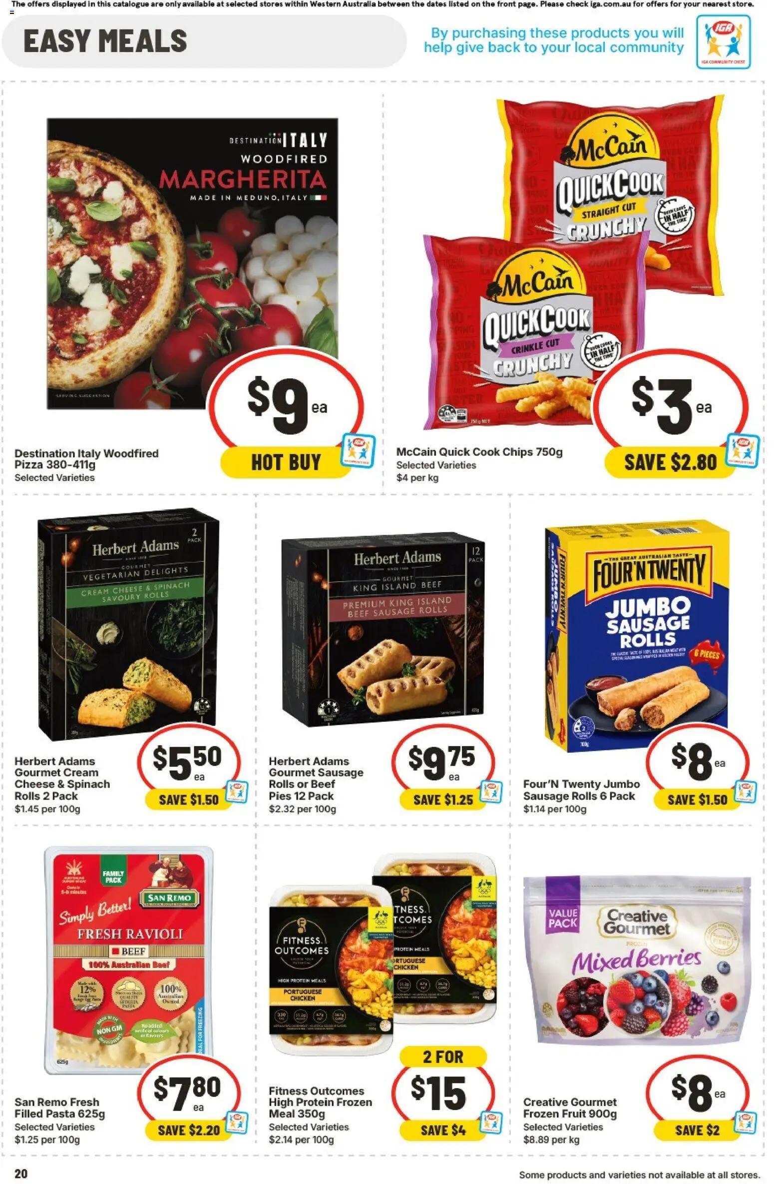 IGA catalogue - valid from 28.01.2026 | Page: 20 | Products: Pizza, Beef, Pasta, Pies