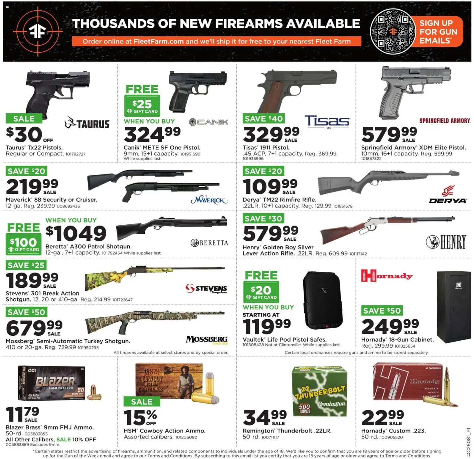 Mills Fleet Farm Weekly Ad - valid from 16.02.2026 | Page: 13 | Products: Gun, Ammo, Rimfire