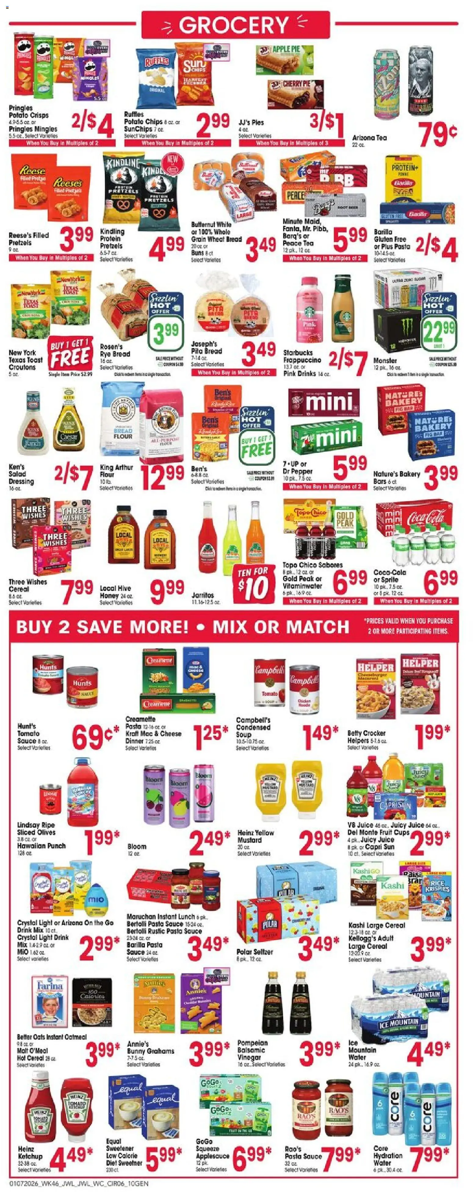 Jewel Osco Weekly Ad - IN - valid from 07.01.2026 | Page: 6 | Products: Vinegar, Bread, Ketchup, Salad