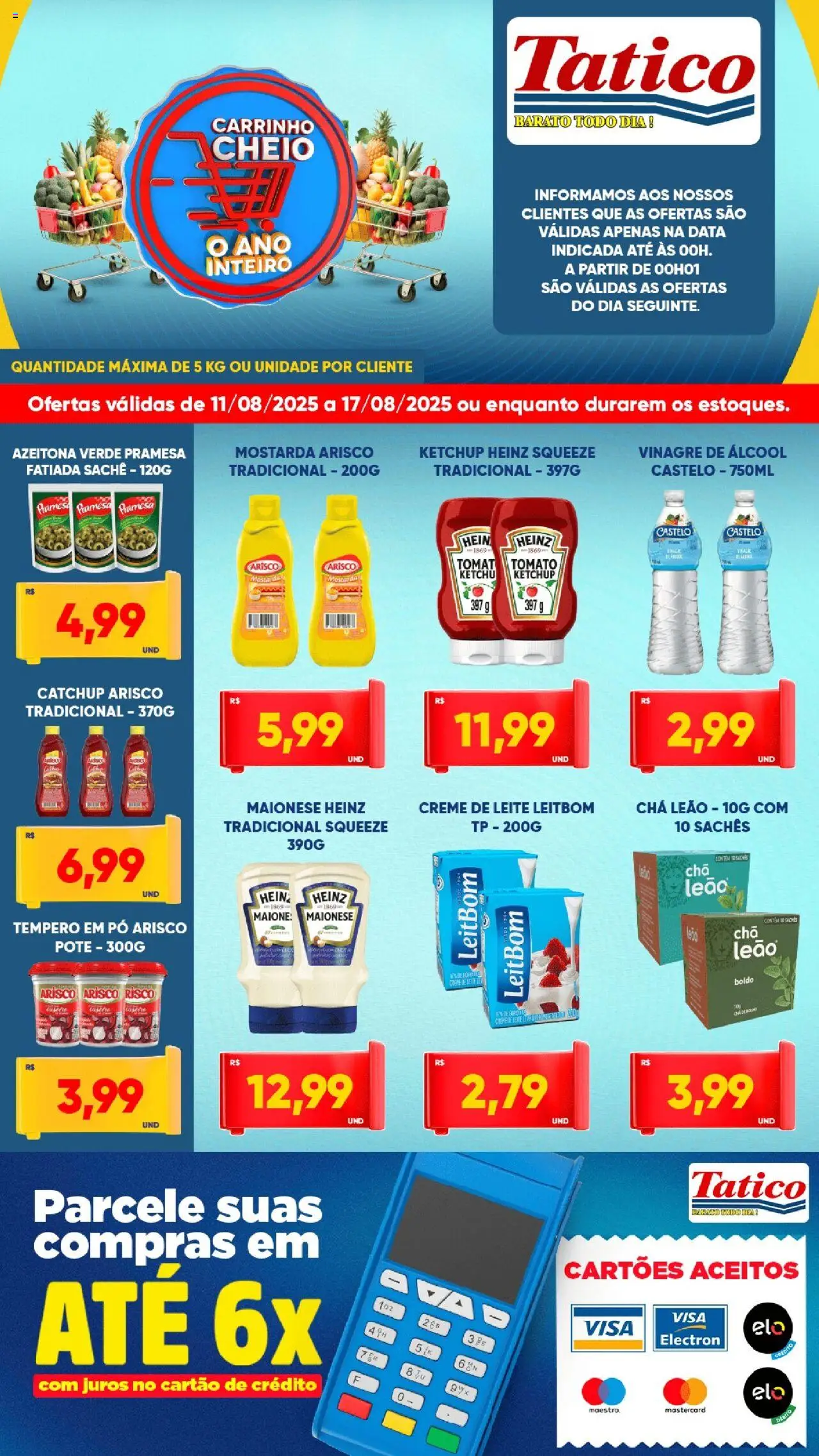 Tatico Folheto - válido de 11.08.2025 | Página: 3 | Produtos: Vinagre, Carrinho, Ketchup, Creme