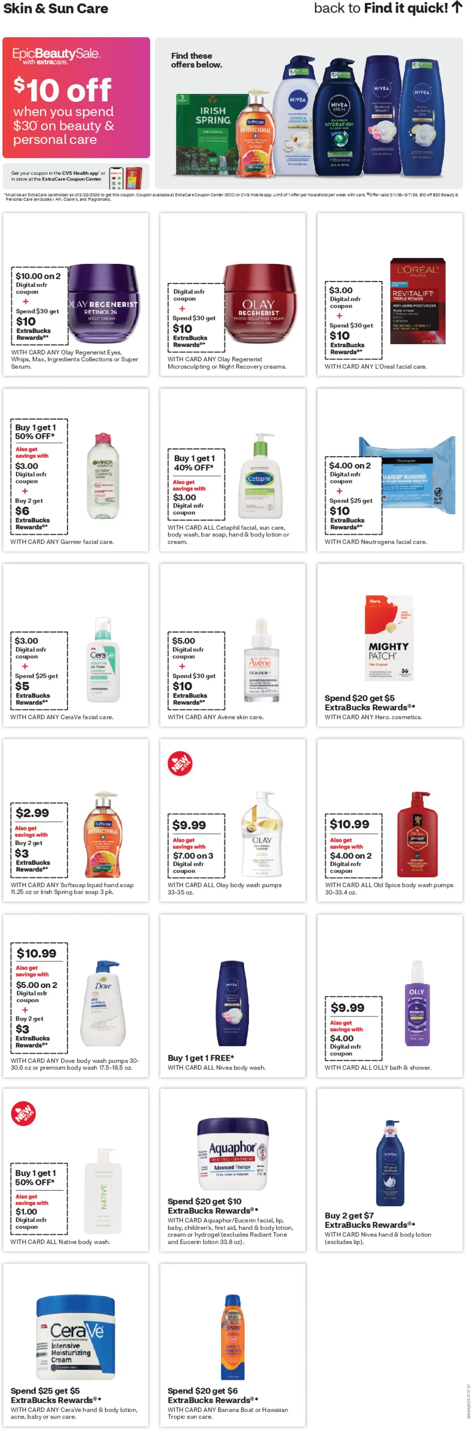 CVS Pharmacy Weekly Ad - MA - valid from 01.03.2026 | Page: 12 | Products: Vitamin, Night Cream, Body Wash, Water