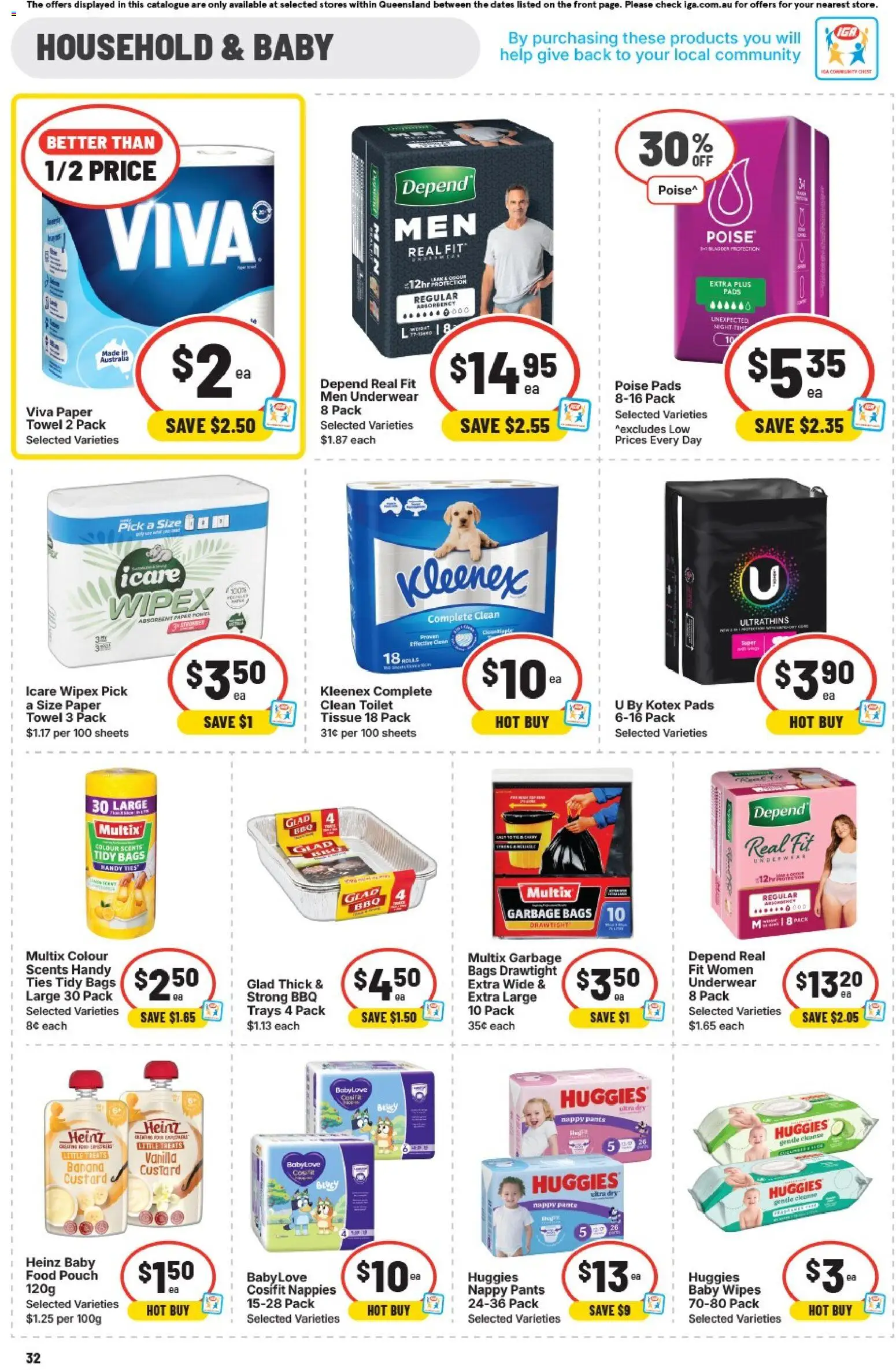 IGA catalogue - valid from 21.01.2026 | Page: 28 | Products: Household, Garbage bags, Pants, Underwear