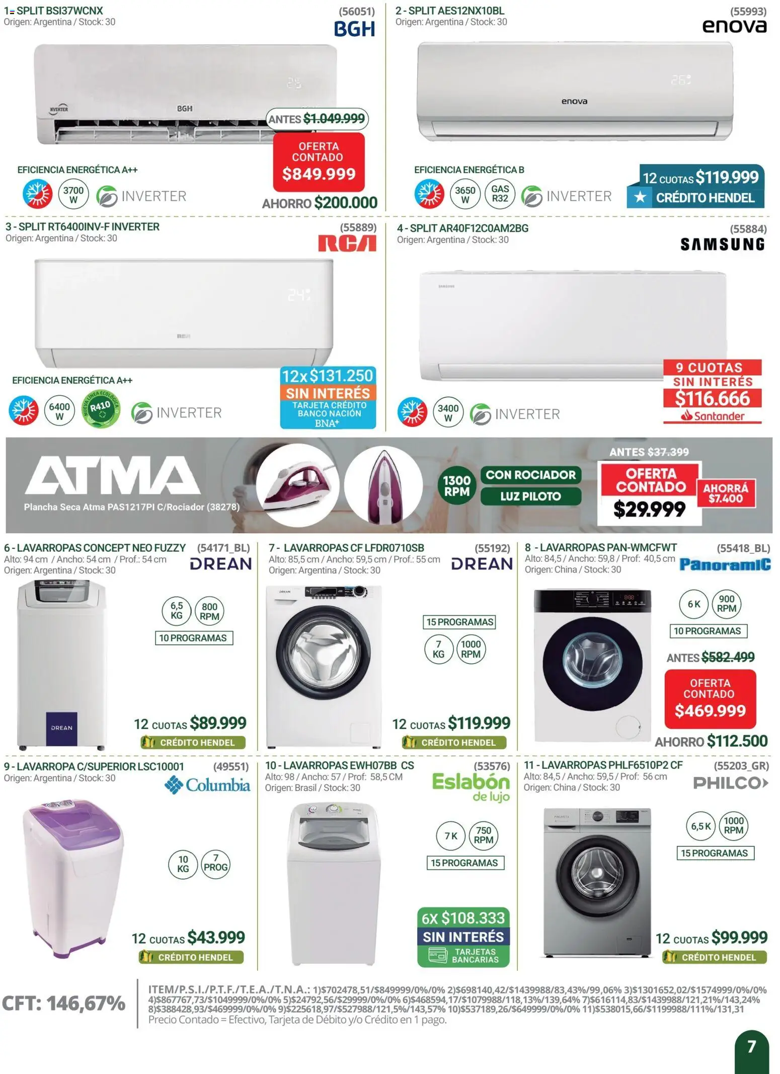 Hendel catálogo │ válido desde el 01.03.2026 | Página: 7 | Productos: Banco, Lavarropas, Plancha