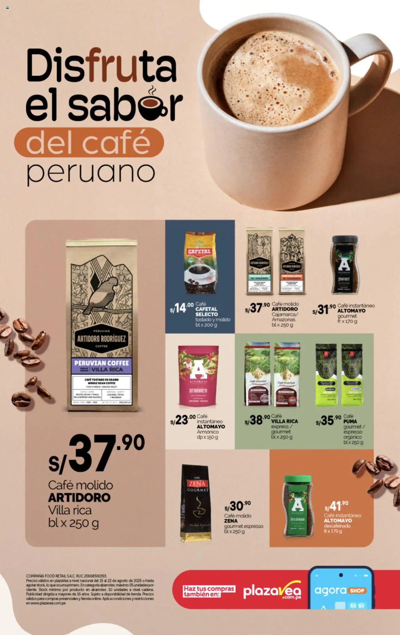 Catálogo Plaza Vea válido desde 15.08.2025 | Página: 1 | Productos: Café
