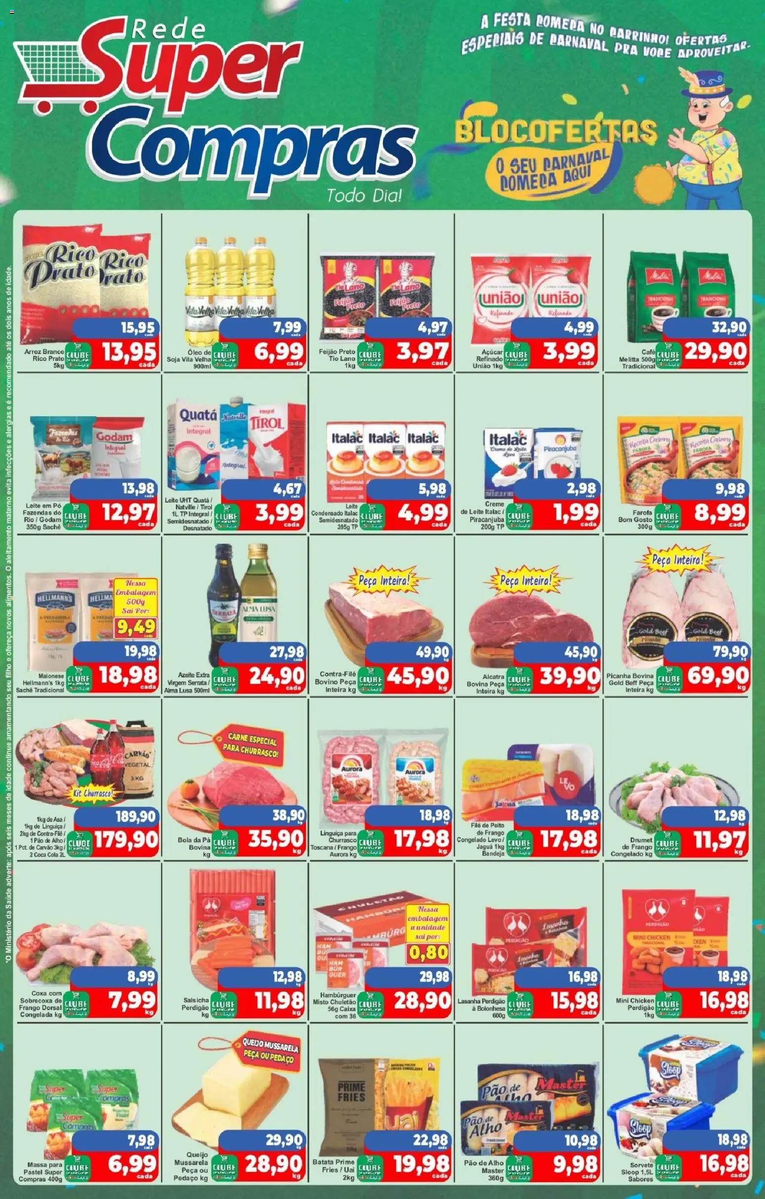 Rede Super Compras Folheto - válido de 13.02.2026 | Página: 1 | Produtos: Creme, Bandeja, Mussarela, Soja