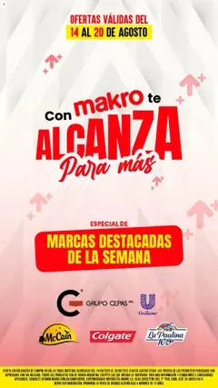 Vista previa Makro ofertas Especiales válido desde el 14.08.2025